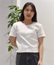 RIKKA FEMME リッカファム 半袖 Tシャツ レディース リブ刺しゅうTシャツ RF25SS14(BLK-SM)