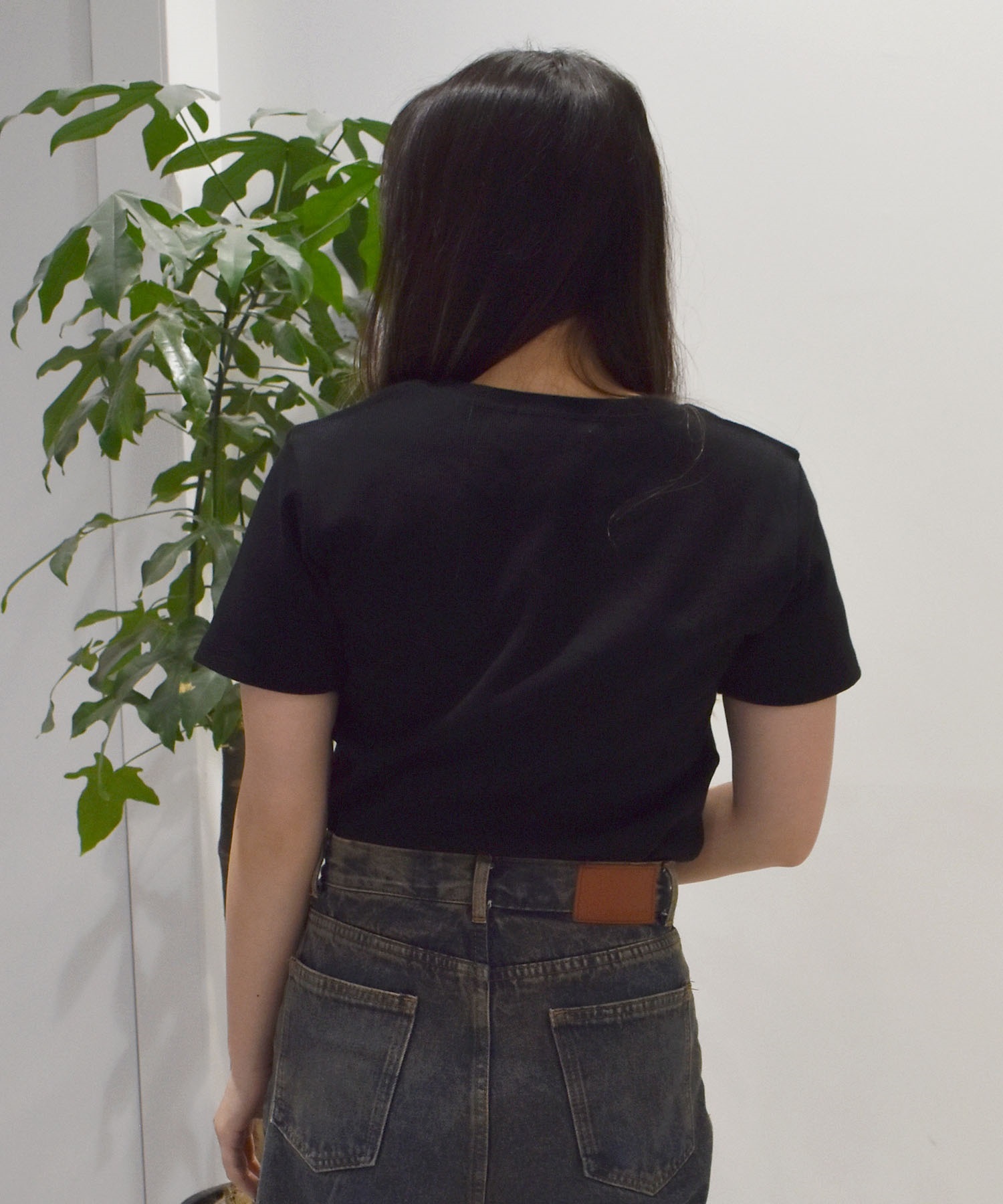 RIKKA FEMME リッカファム 半袖 Tシャツ レディース リブ刺しゅうTシャツ RF25SS14(BLK-SM)