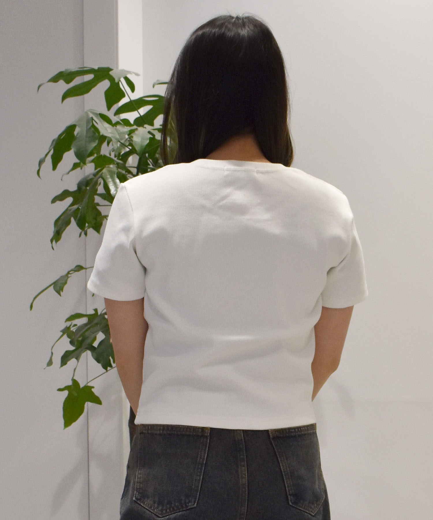 RIKKA FEMME リッカファム 半袖 Tシャツ レディース リブ刺しゅうTシャツ RF25SS14(BLK-SM)