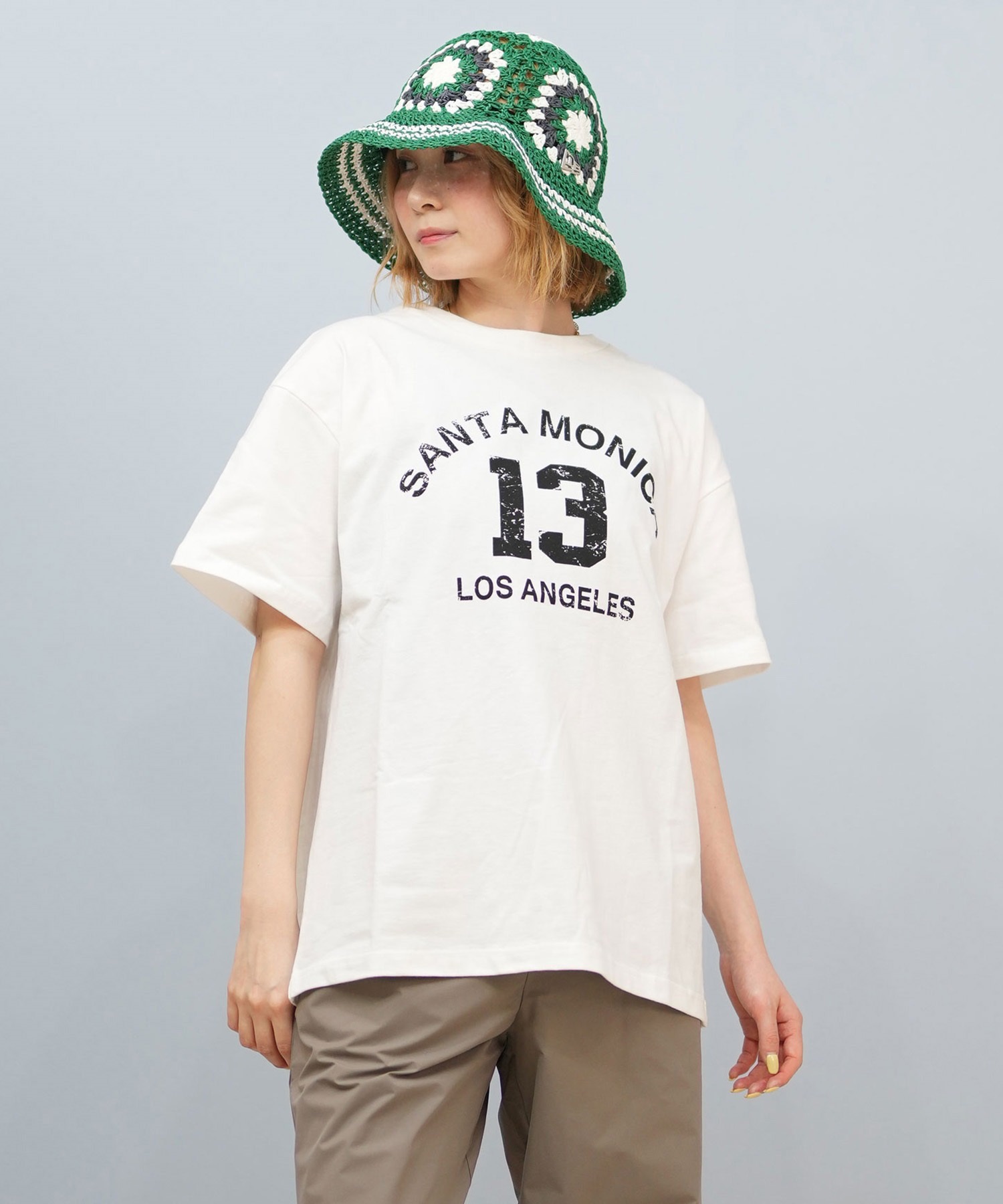 RIKKA FEMME リッカファム 半袖 Tシャツ レディース カレッジロゴ RF25HS04(BEG-FREE)