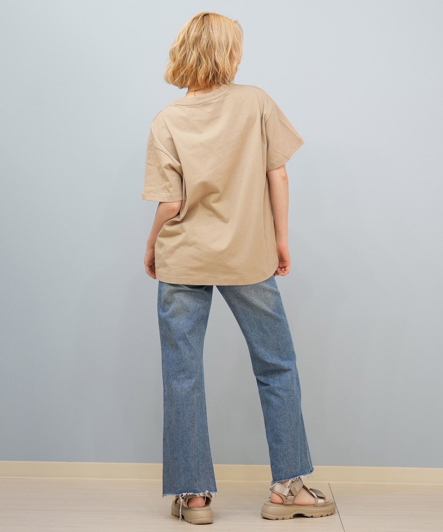RIKKA FEMME リッカファム 半袖 Tシャツ レディース カレッジロゴ RF25HS04(BEG-FREE)