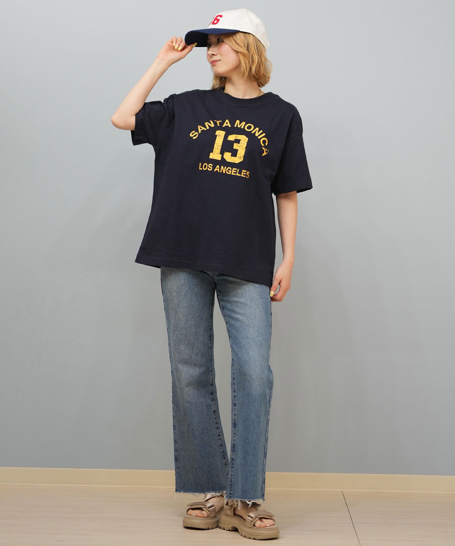 RIKKA FEMME リッカファム 半袖 Tシャツ レディース カレッジロゴ RF25HS04(BEG-FREE)