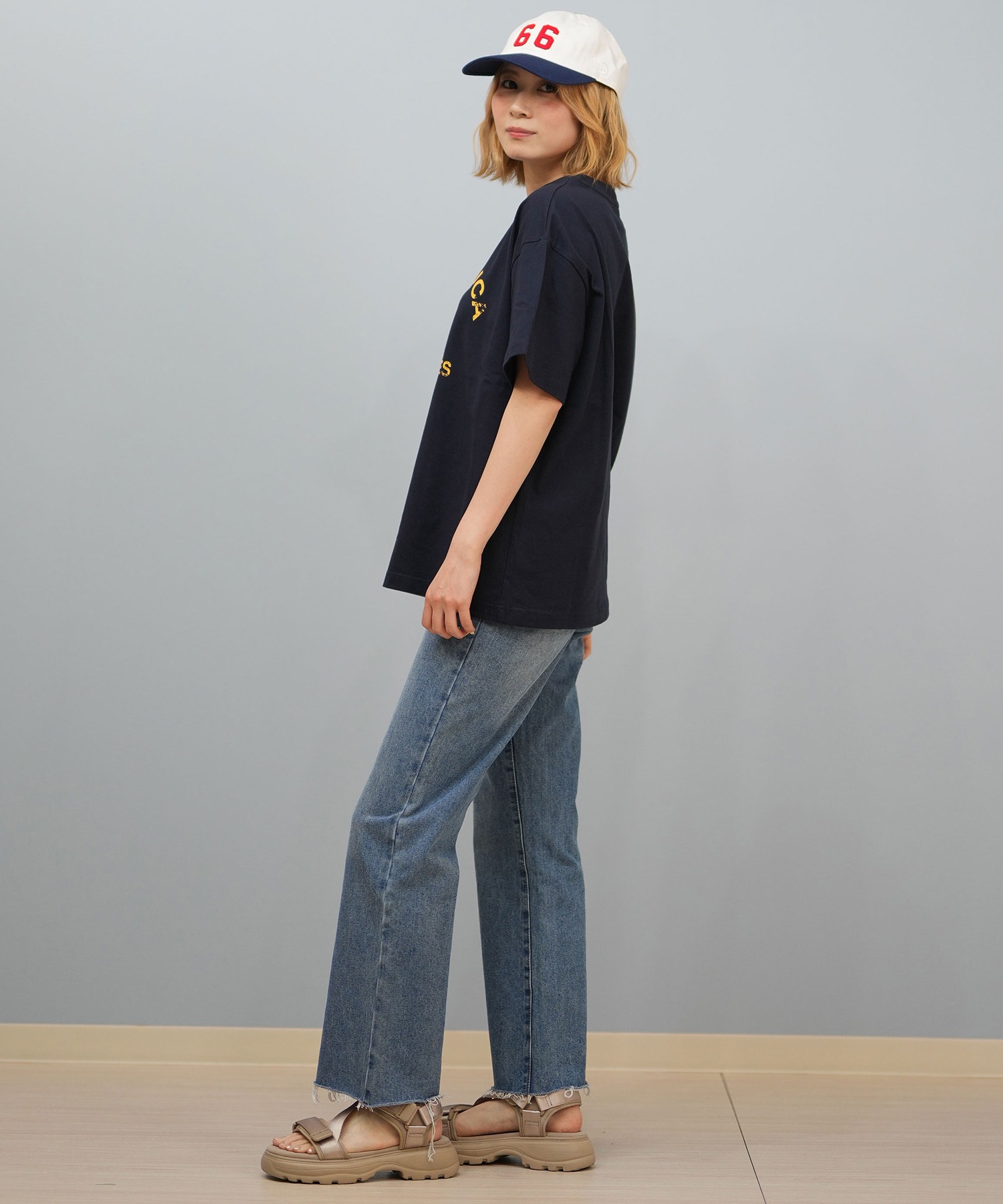 RIKKA FEMME リッカファム 半袖 Tシャツ レディース カレッジロゴ RF25HS04(BEG-FREE)