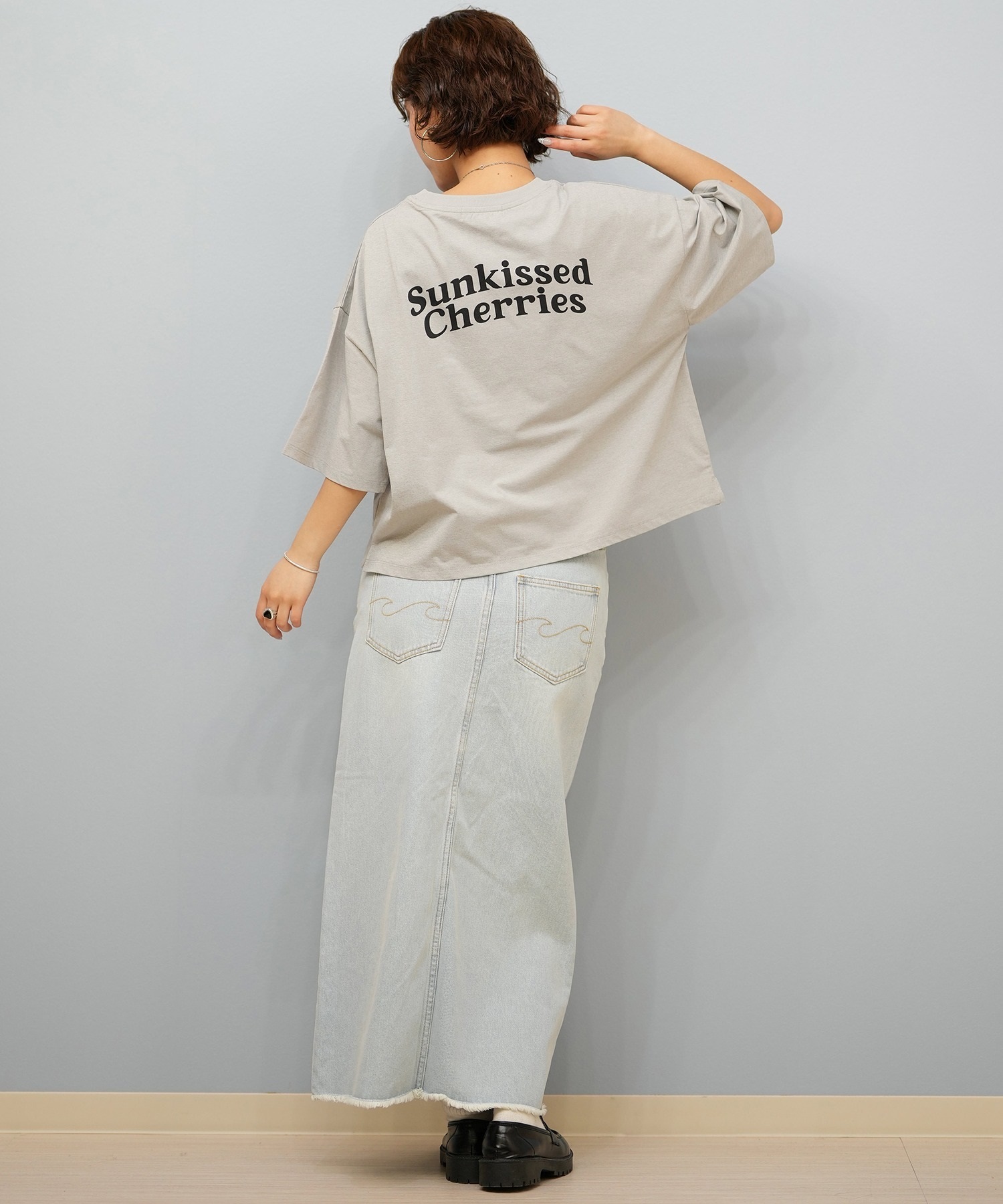 RIKKA FEMME リッカファム 半袖 Tシャツ レディース バックプリント UV