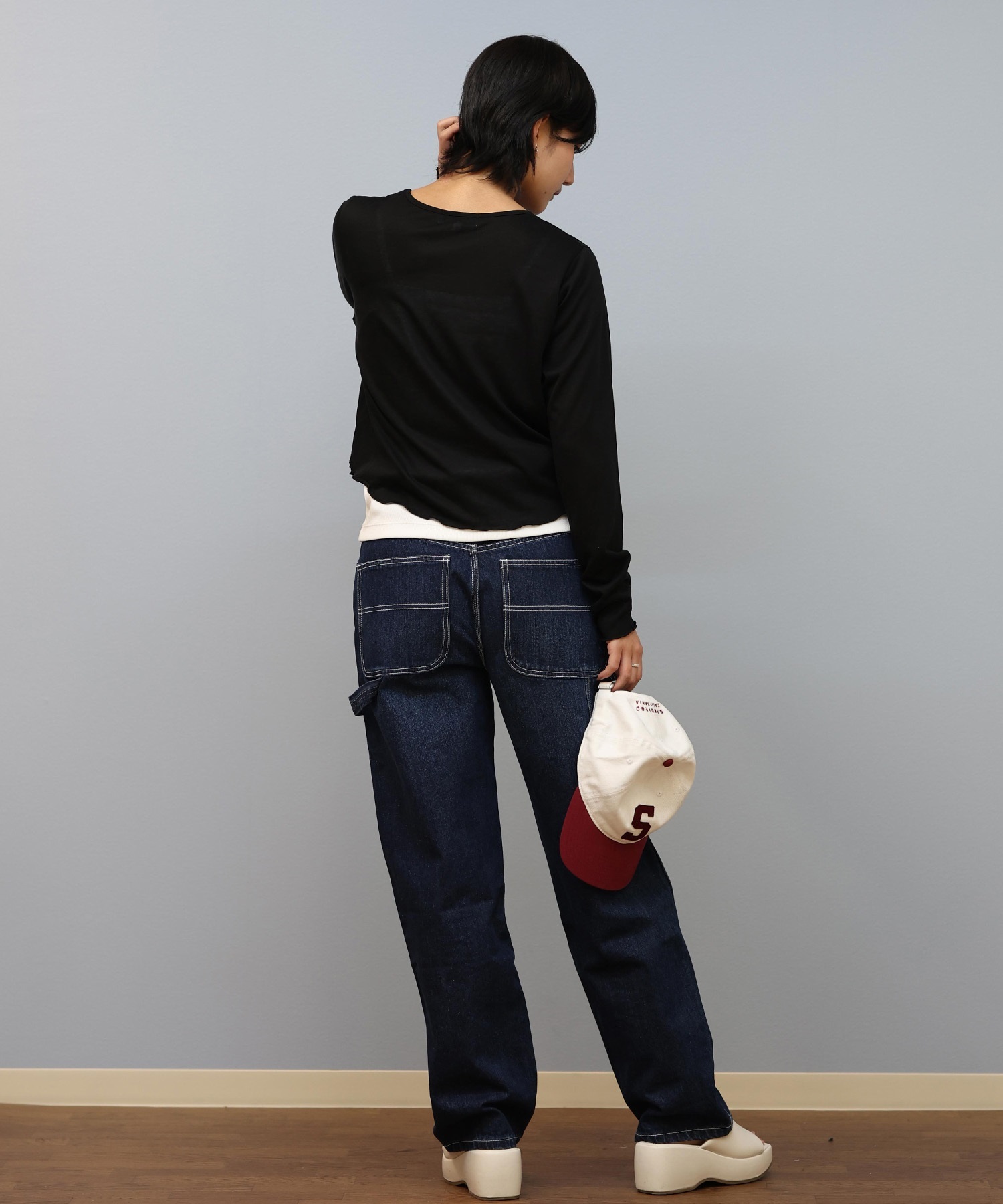 RIKKA FEMME リッカファム 長袖 Tシャツ レディース シアーショート丈ロンT RF25SS21(BLK-FREE)