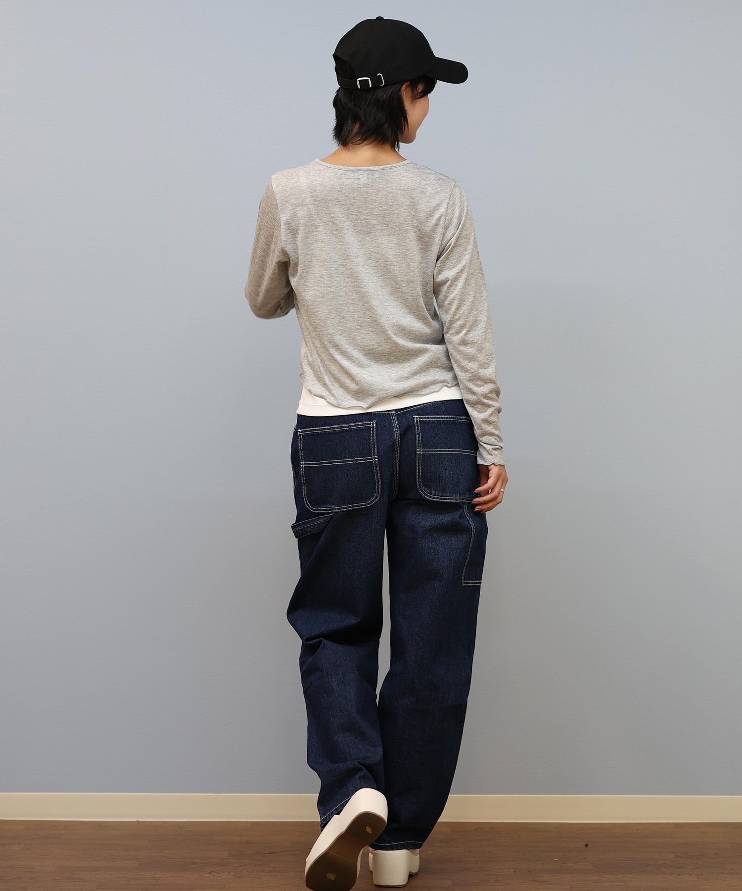 RIKKA FEMME リッカファム 長袖 Tシャツ レディース シアーショート丈ロンT RF25SS21(BLK-FREE)