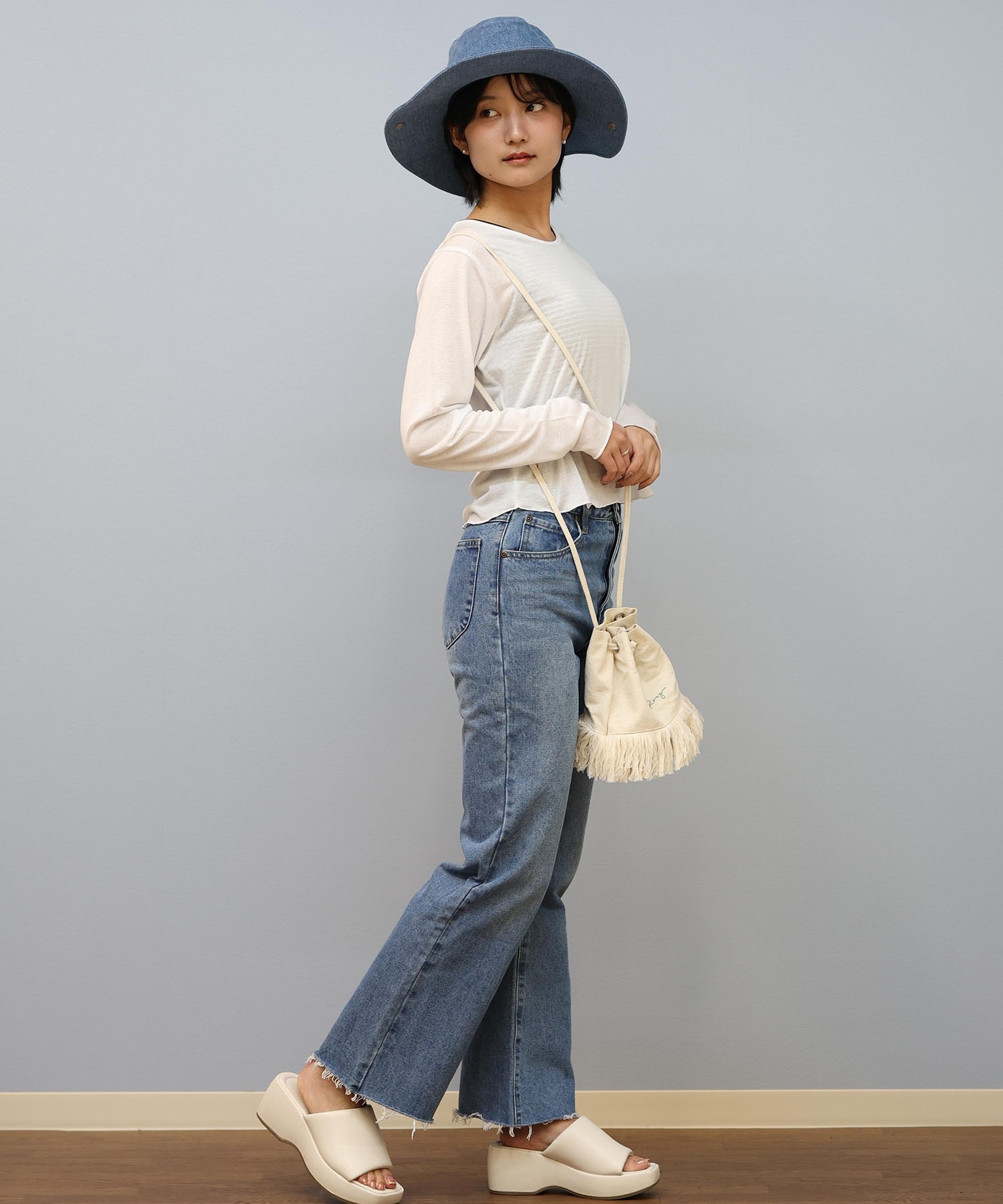 RIKKA FEMME リッカファム 長袖 Tシャツ レディース シアーショート丈ロンT RF25SS21(BLK-FREE)