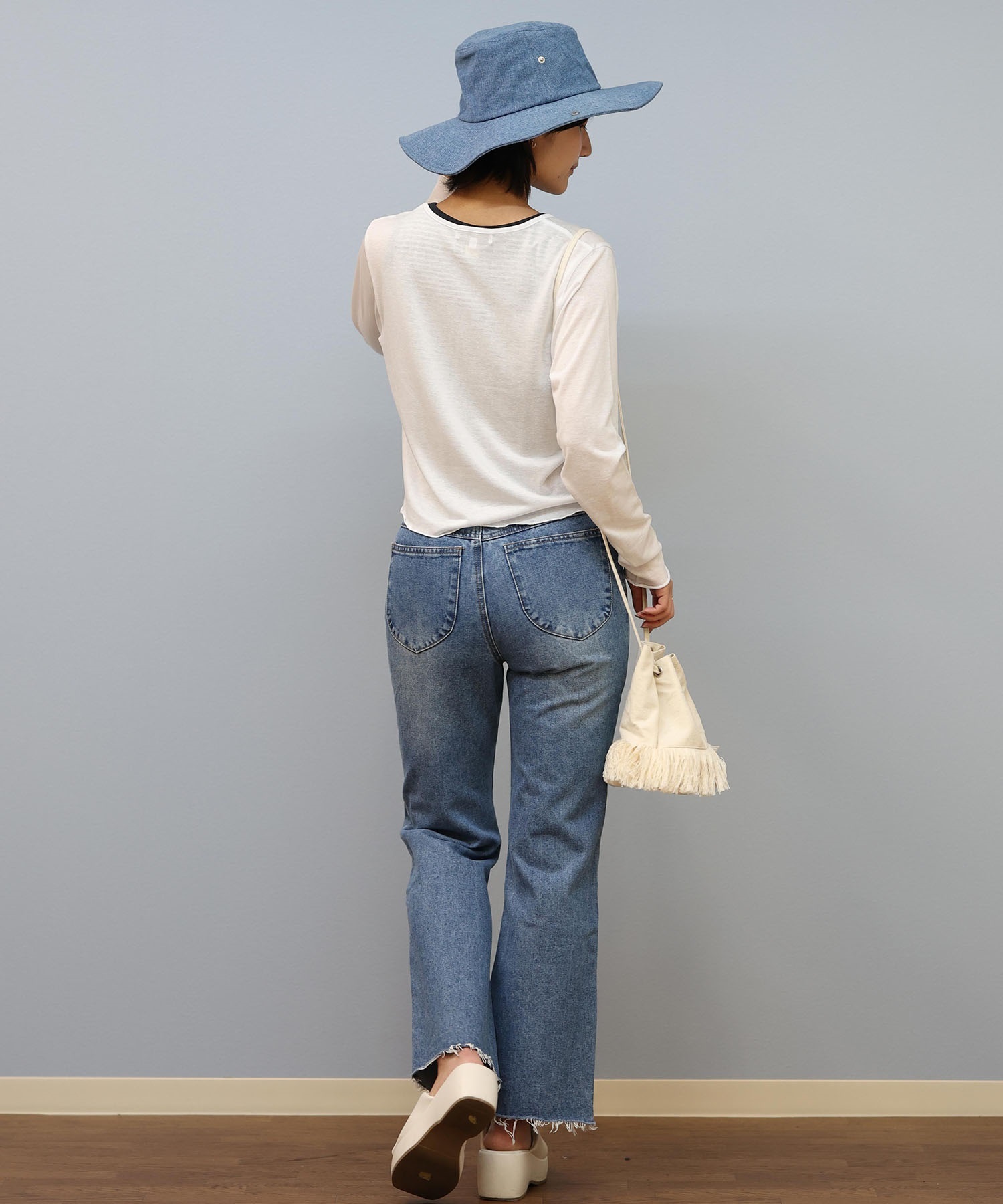 RIKKA FEMME リッカファム 長袖 Tシャツ レディース シアーショート丈ロンT RF25SS21(BLK-FREE)
