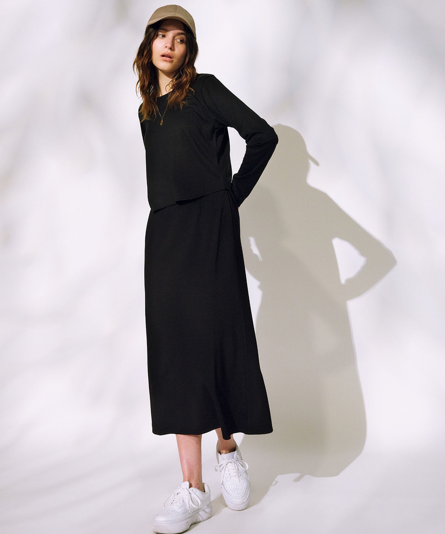 RIKKA FEMME リッカファム 長袖 Tシャツ レディース シアーショート丈ロンT RF25SS21(BLK-FREE)