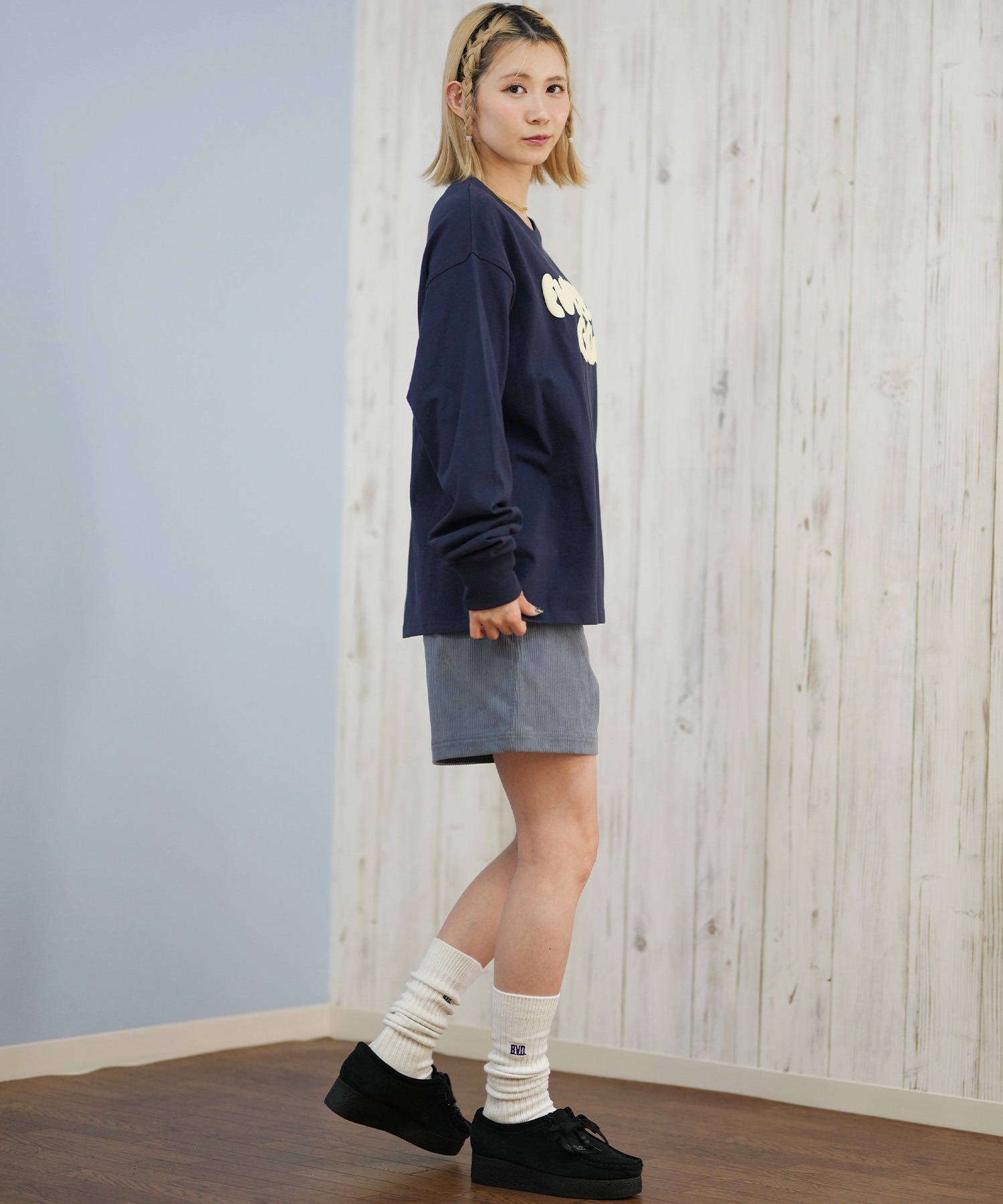 RIKKA FEMME リッカファム 長袖 Tシャツ ロンT レディース 発泡プリント RF25FW01(PNK-FREE)