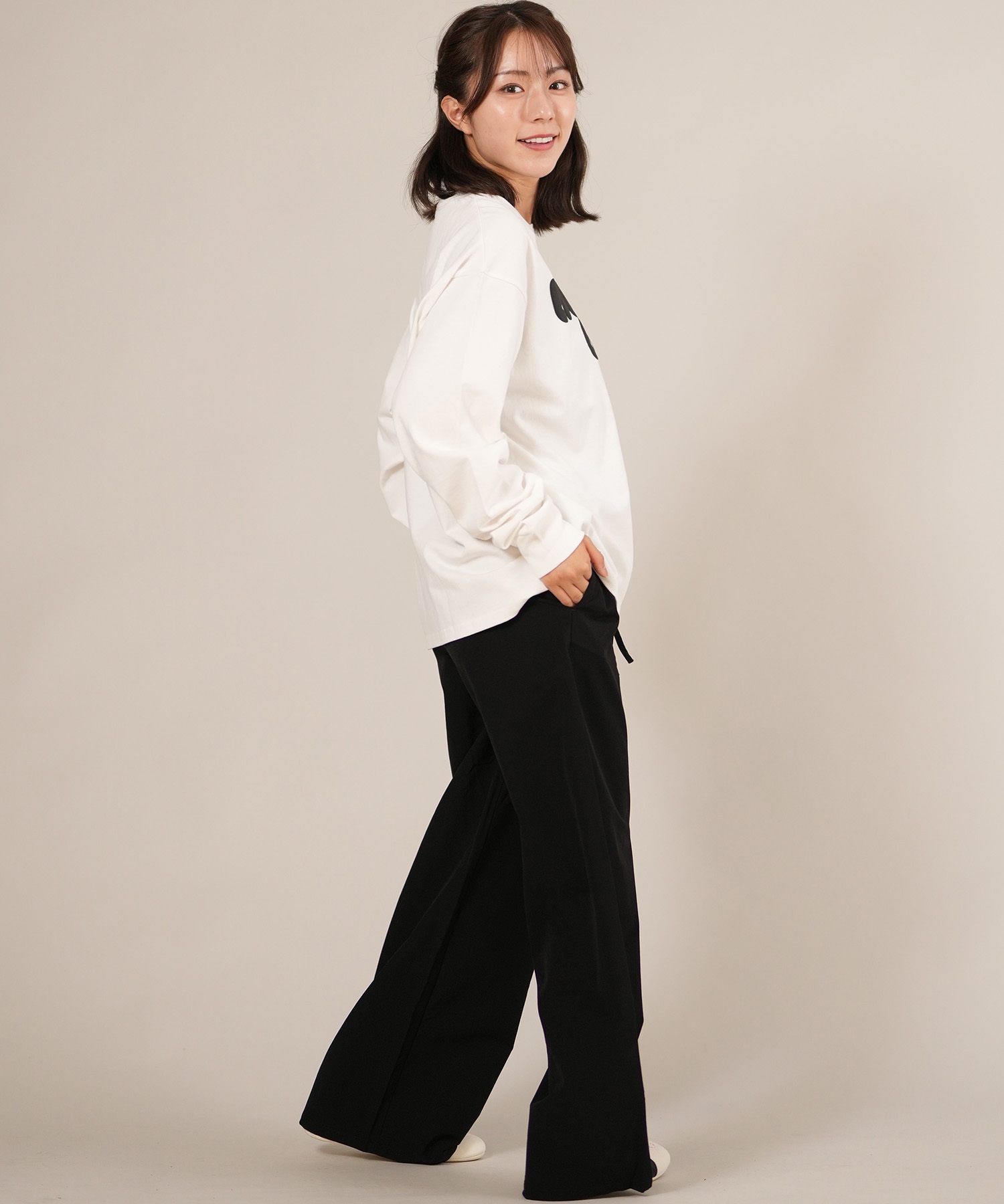 RIKKA FEMME リッカファム 長袖 Tシャツ ロンT レディース 発泡プリント RF25FW01(PNK-FREE)