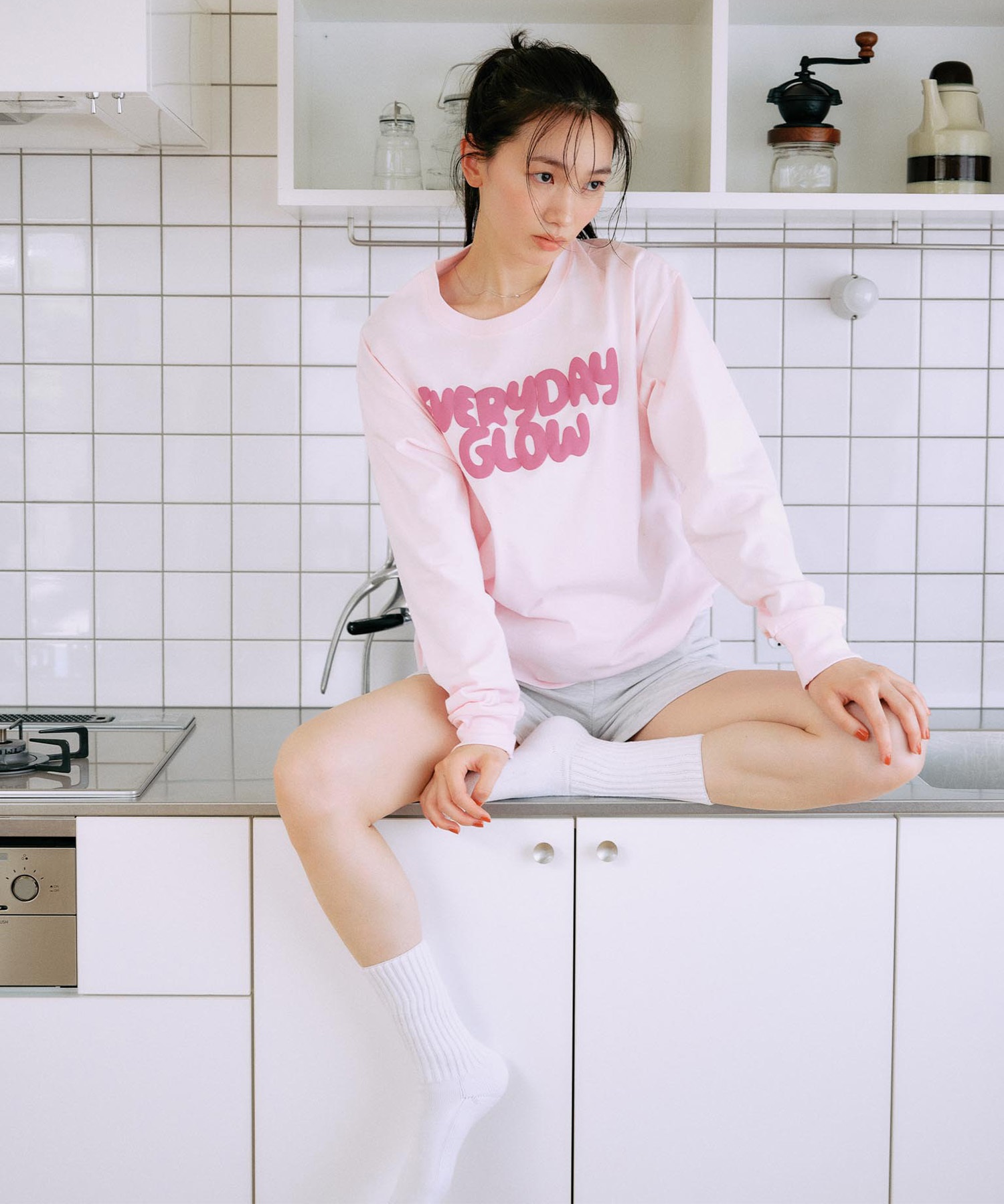 RIKKA FEMME リッカファム 長袖 Tシャツ ロンT レディース 発泡プリント RF25FW01(PNK-FREE)