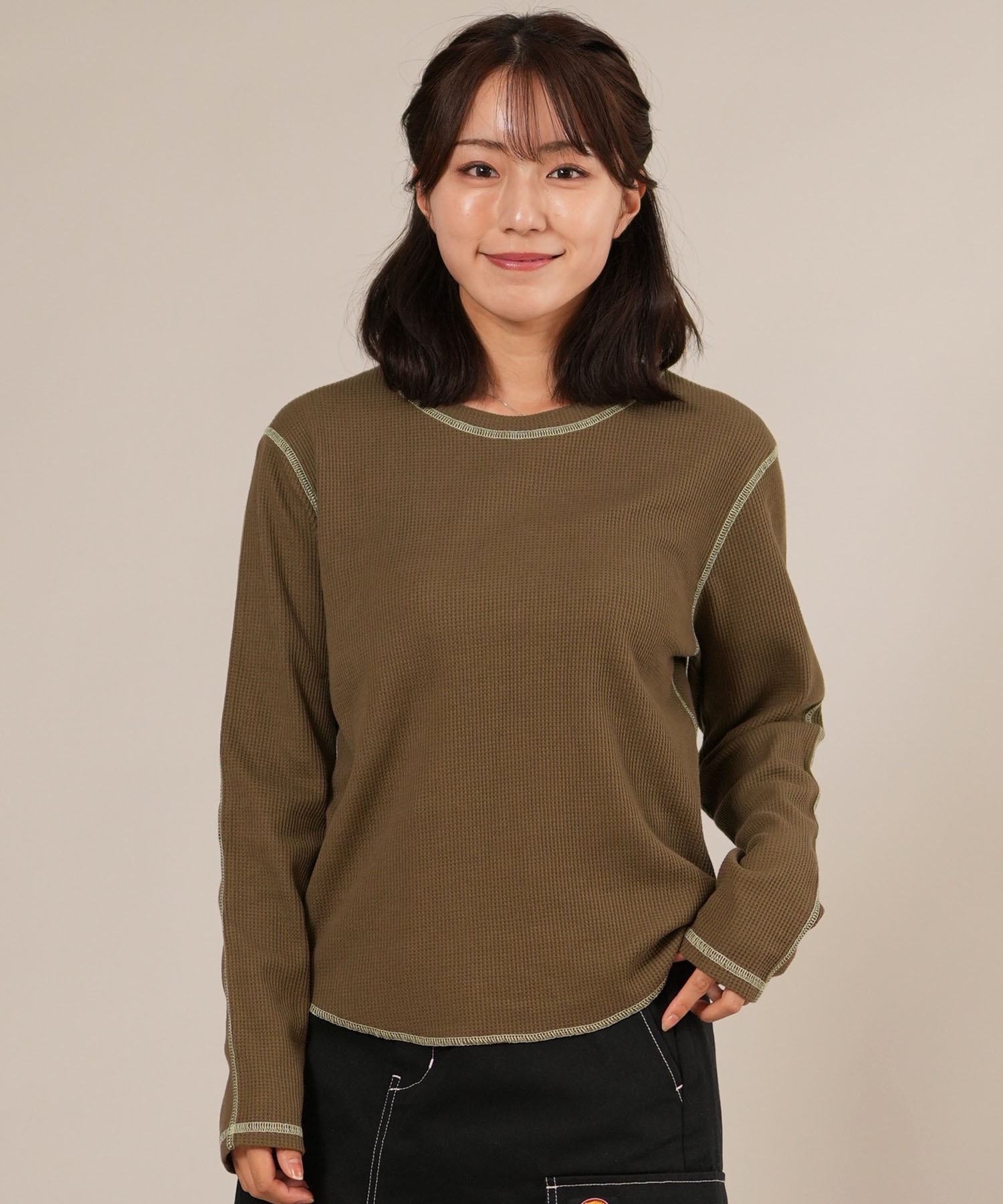 RIKKA FEMME リッカファム 長袖 Tシャツ ロンT レディース ステッチ