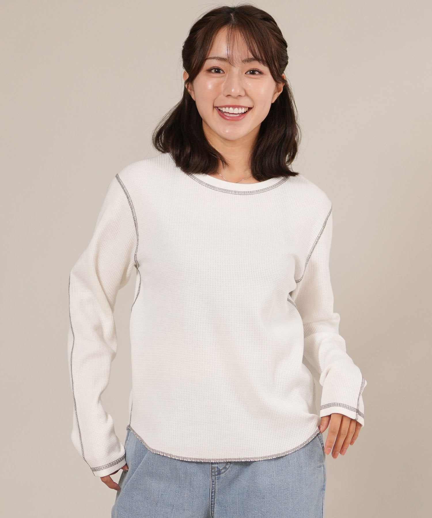 RIKKA FEMME リッカファム 長袖 Tシャツ ロンT レディース ステッチ