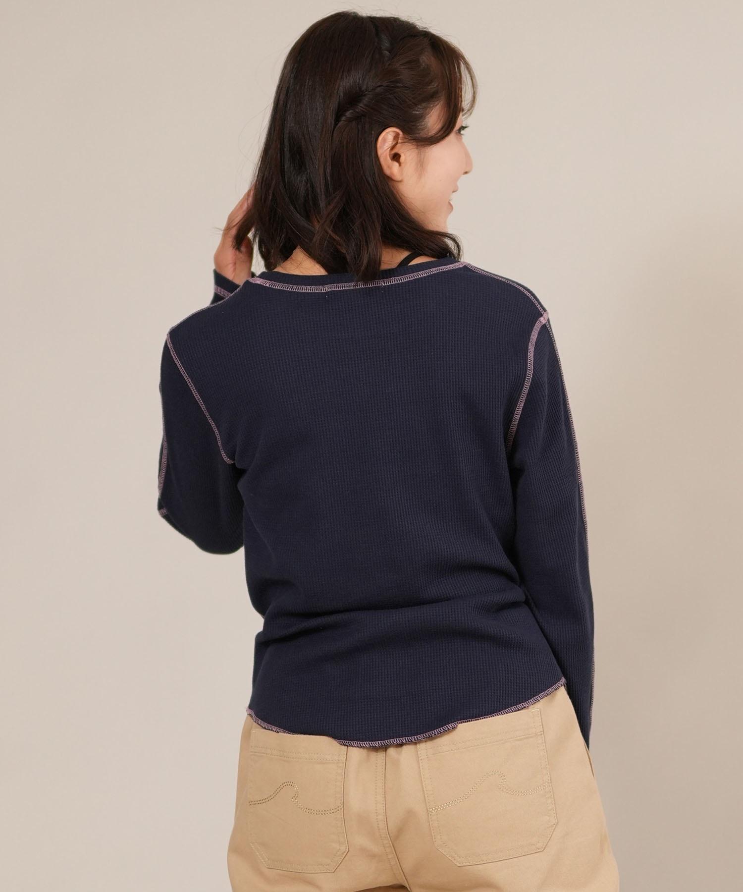 RIKKA FEMME リッカファム 長袖 Tシャツ ロンT レディース ステッチ