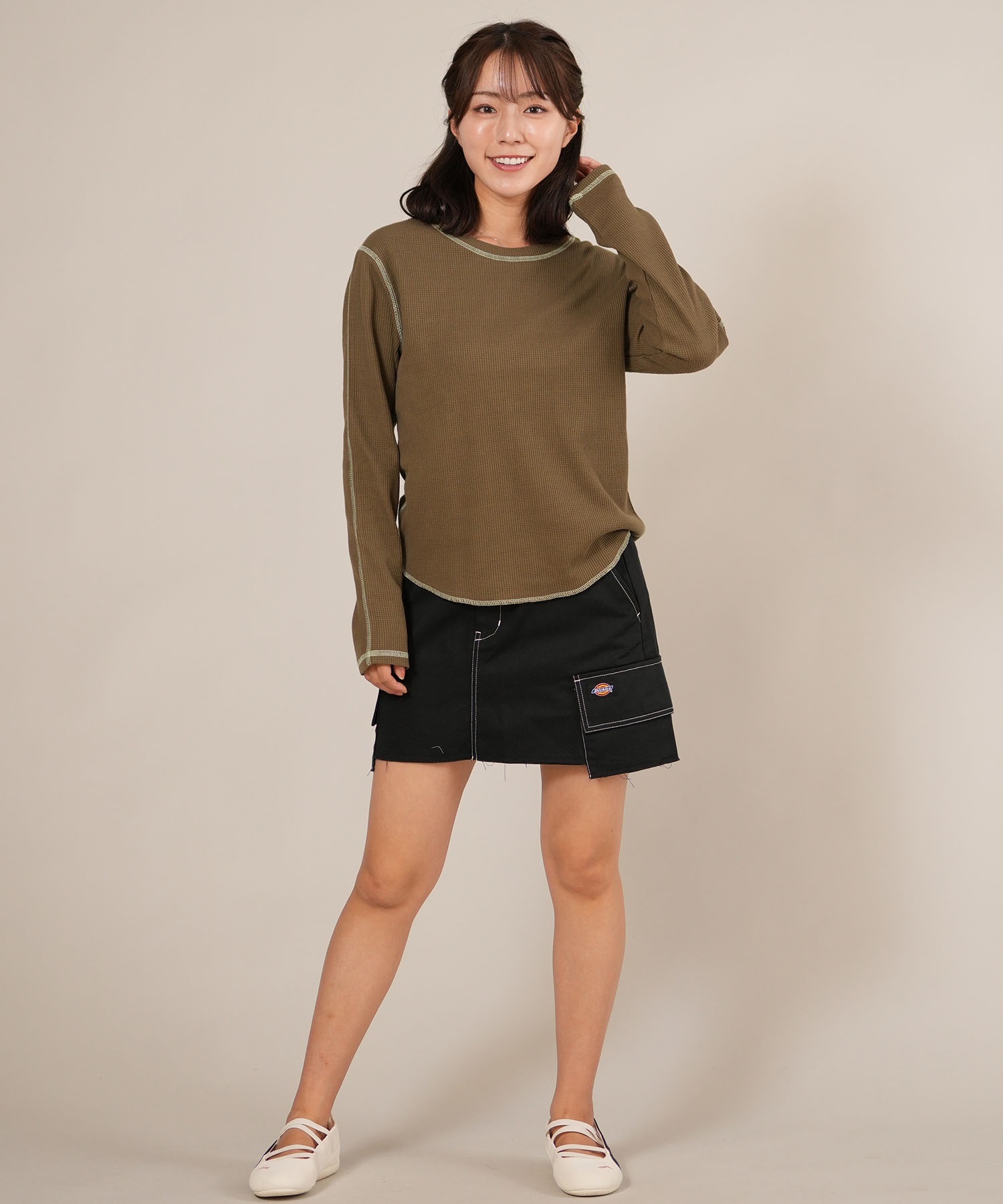 RIKKA FEMME リッカファム 長袖 Tシャツ ロンT レディース ステッチ