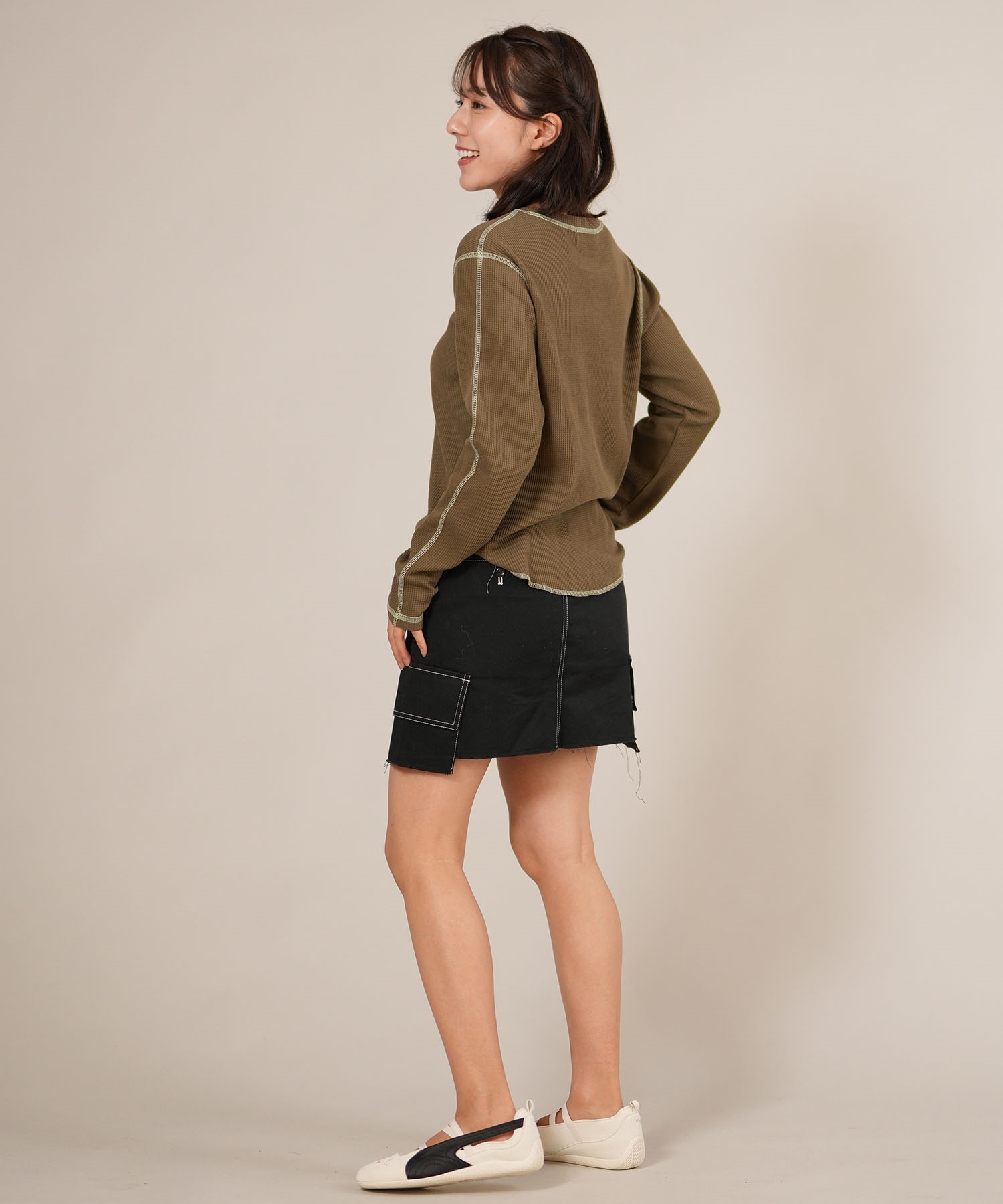 RIKKA FEMME リッカファム 長袖 Tシャツ ロンT レディース ステッチ