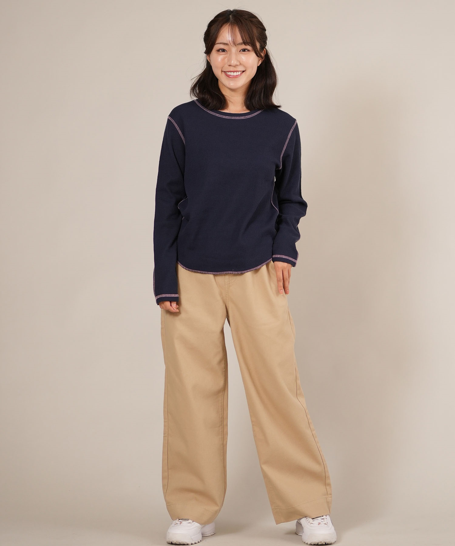 RIKKA FEMME リッカファム 長袖 Tシャツ ロンT レディース ステッチ