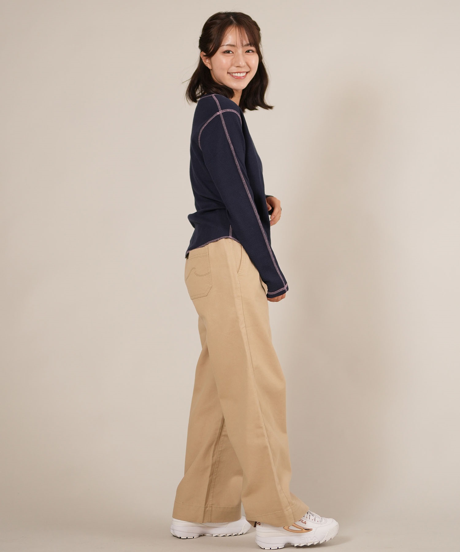 RIKKA FEMME リッカファム 長袖 Tシャツ ロンT レディース ステッチ