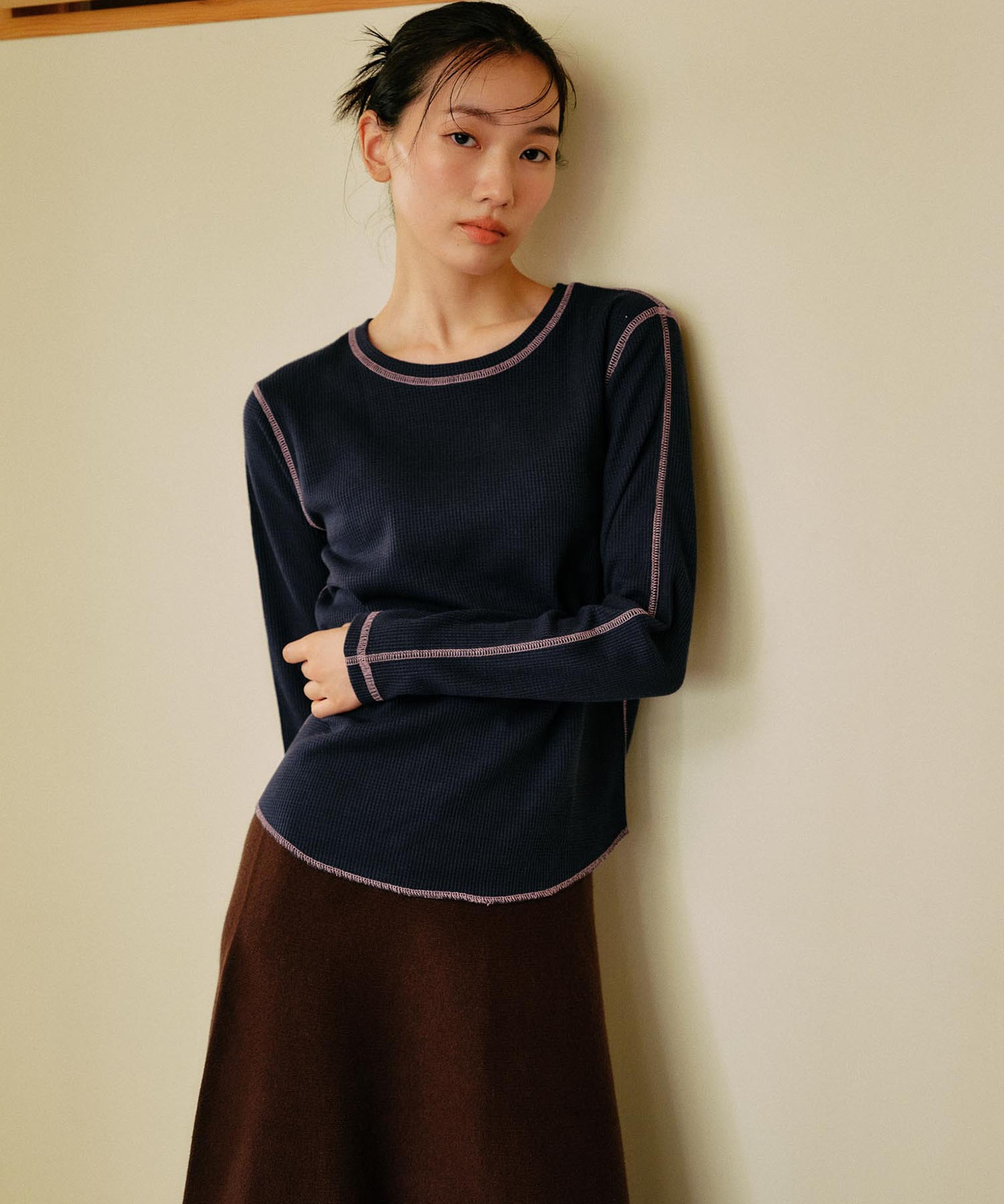 RIKKA FEMME リッカファム 長袖 Tシャツ ロンT レディース ステッチ