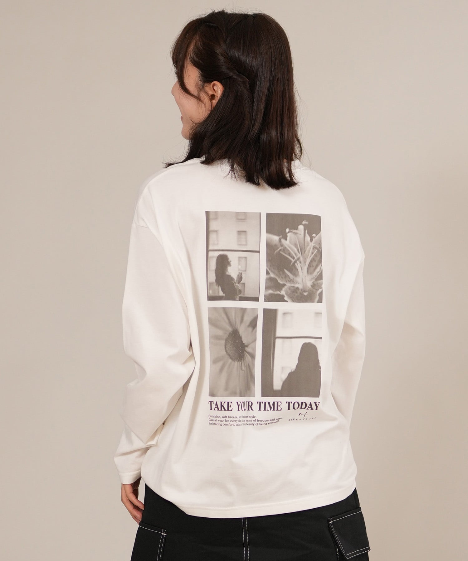 RIKKA FEMME リッカファム 長袖 Tシャツ ロンT レディース バック