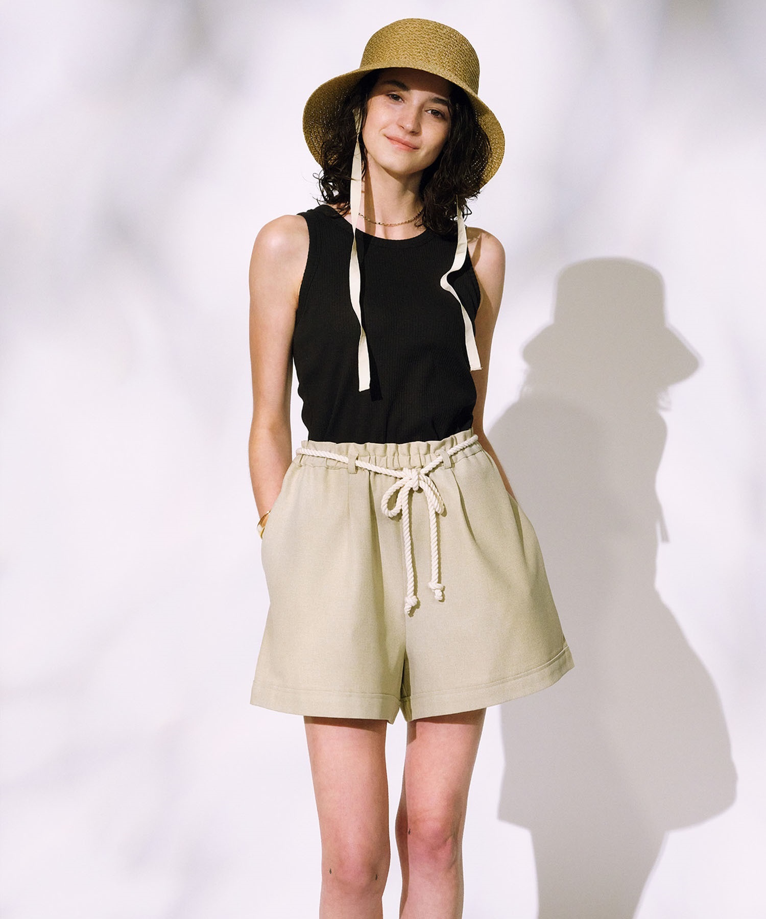 RIKKA FEMME リッカファム タンクトップ レディース ノースリーブ アメスリ カップ付き リブ RF25SS03(BLK-FREE)