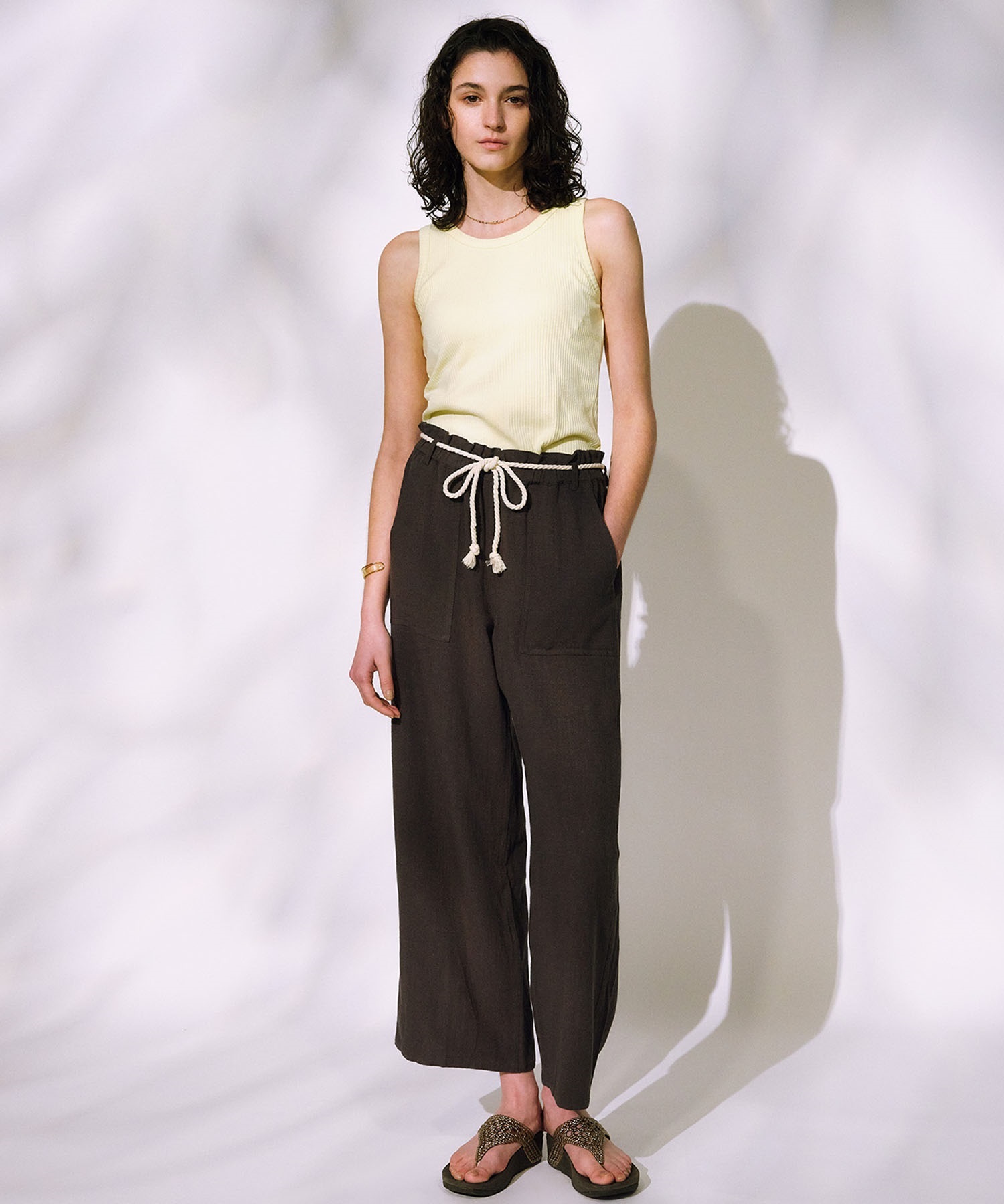 RIKKA FEMME リッカファム タンクトップ レディース ノースリーブ アメスリ カップ付き リブ RF25SS03(BLK-FREE)