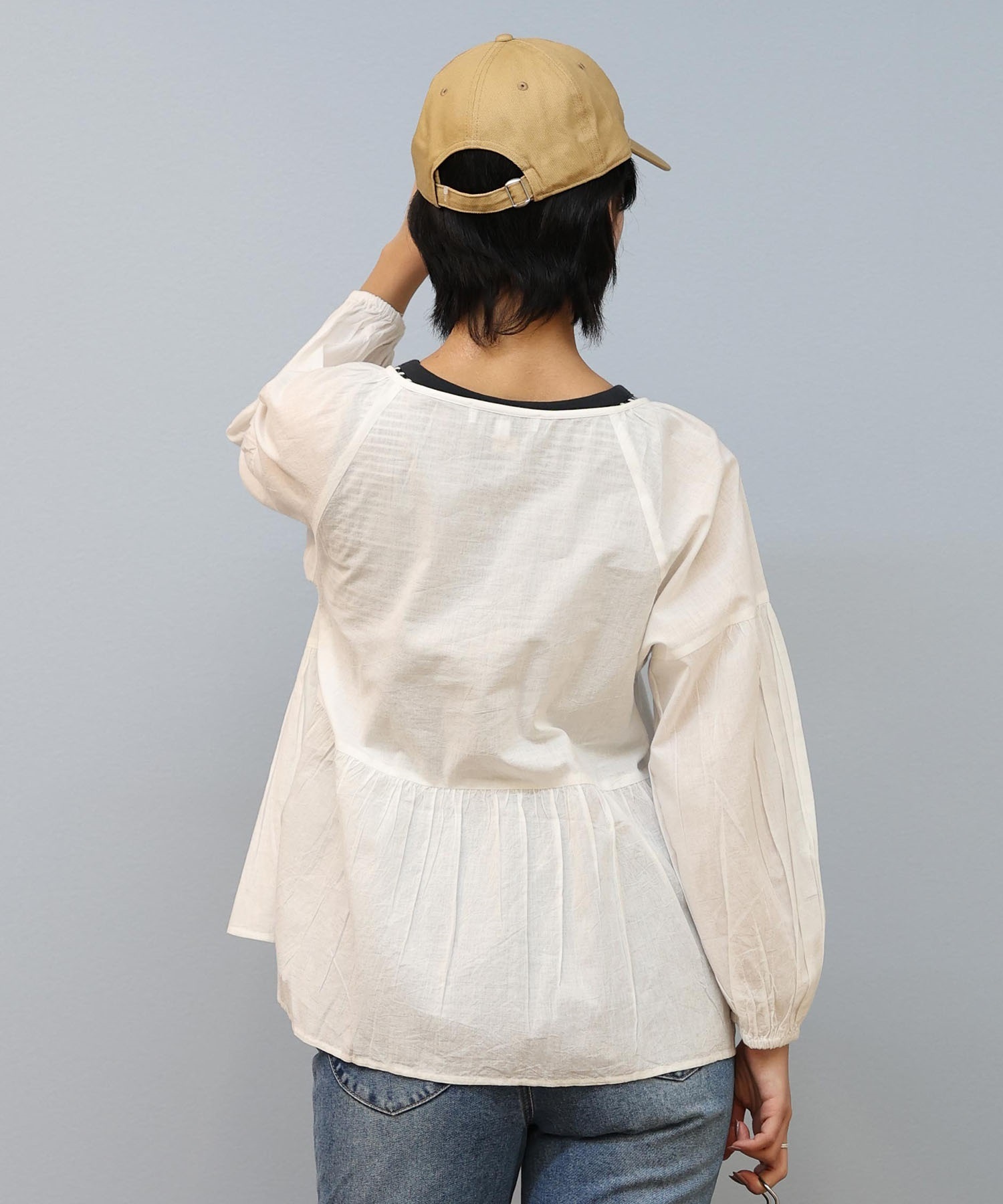 RIKKA FEMME リッカファム ブラウス レディース 長袖 シャツブラウス RF25SS19(SAX-FREE)