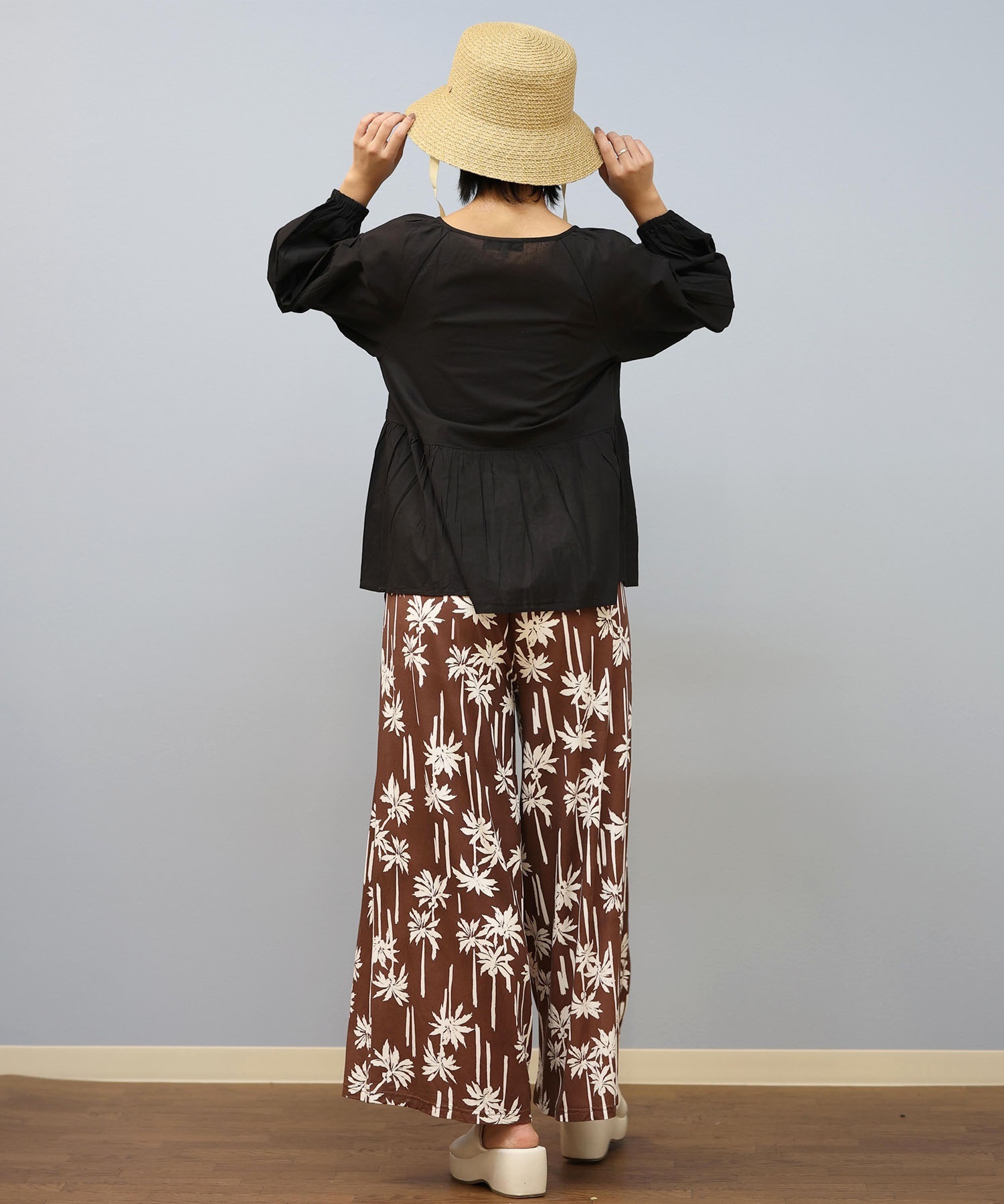 RIKKA FEMME リッカファム ブラウス レディース 長袖 シャツブラウス RF25SS19(SAX-FREE)