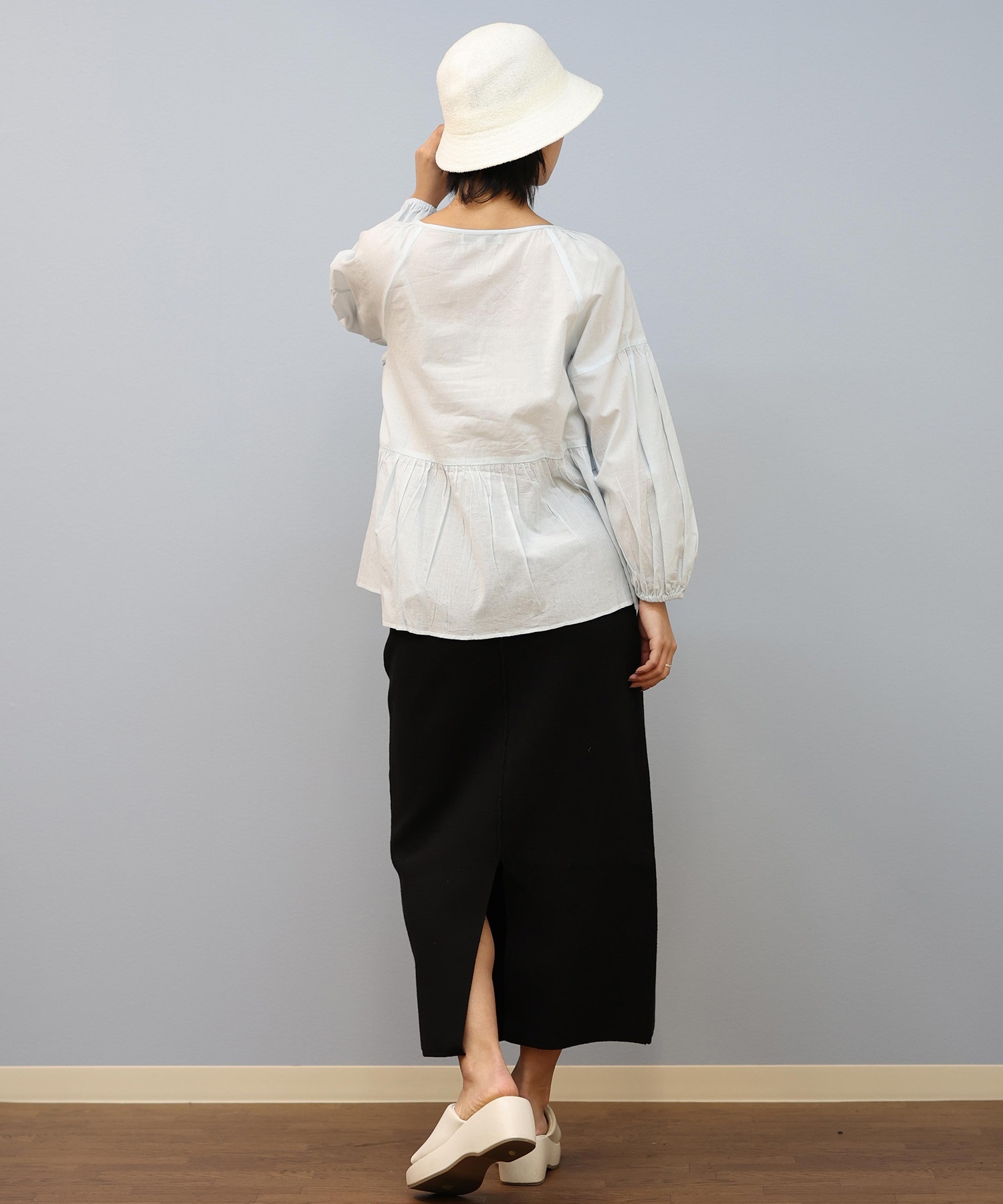 RIKKA FEMME リッカファム ブラウス レディース 長袖 シャツブラウス RF25SS19(SAX-FREE)