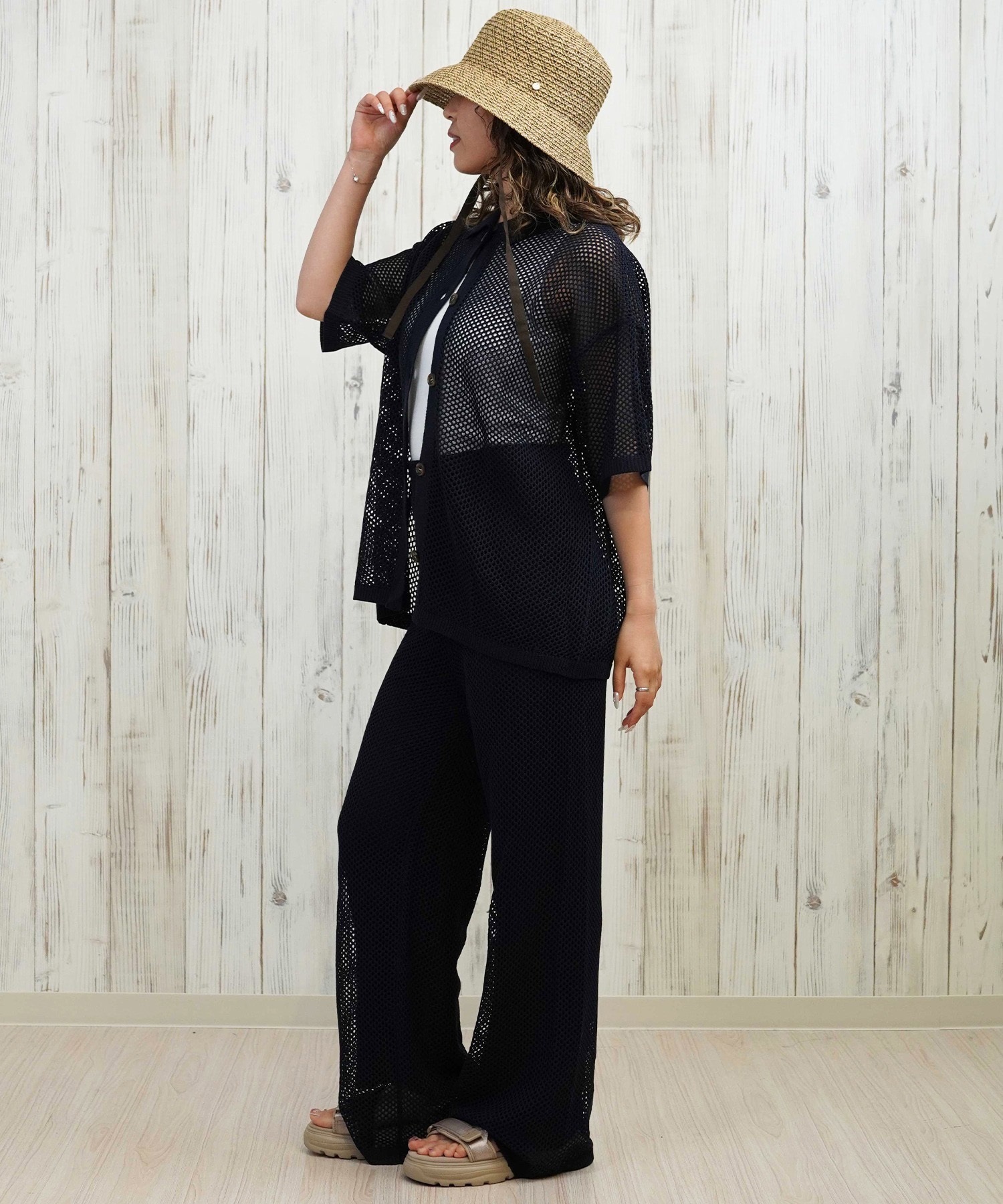 RIKKA FEMME リッカファム 半袖 シャツ レディース サマーニット