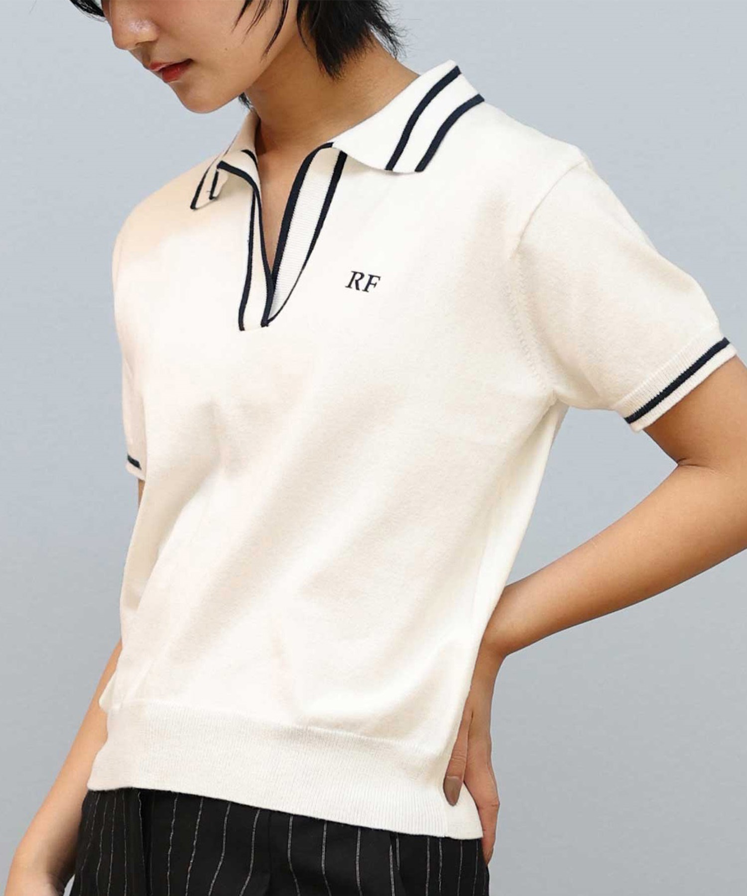 RIKKA FEMME/リッカファム ニットポロシャツ RF25SS18 ポロシャツ
