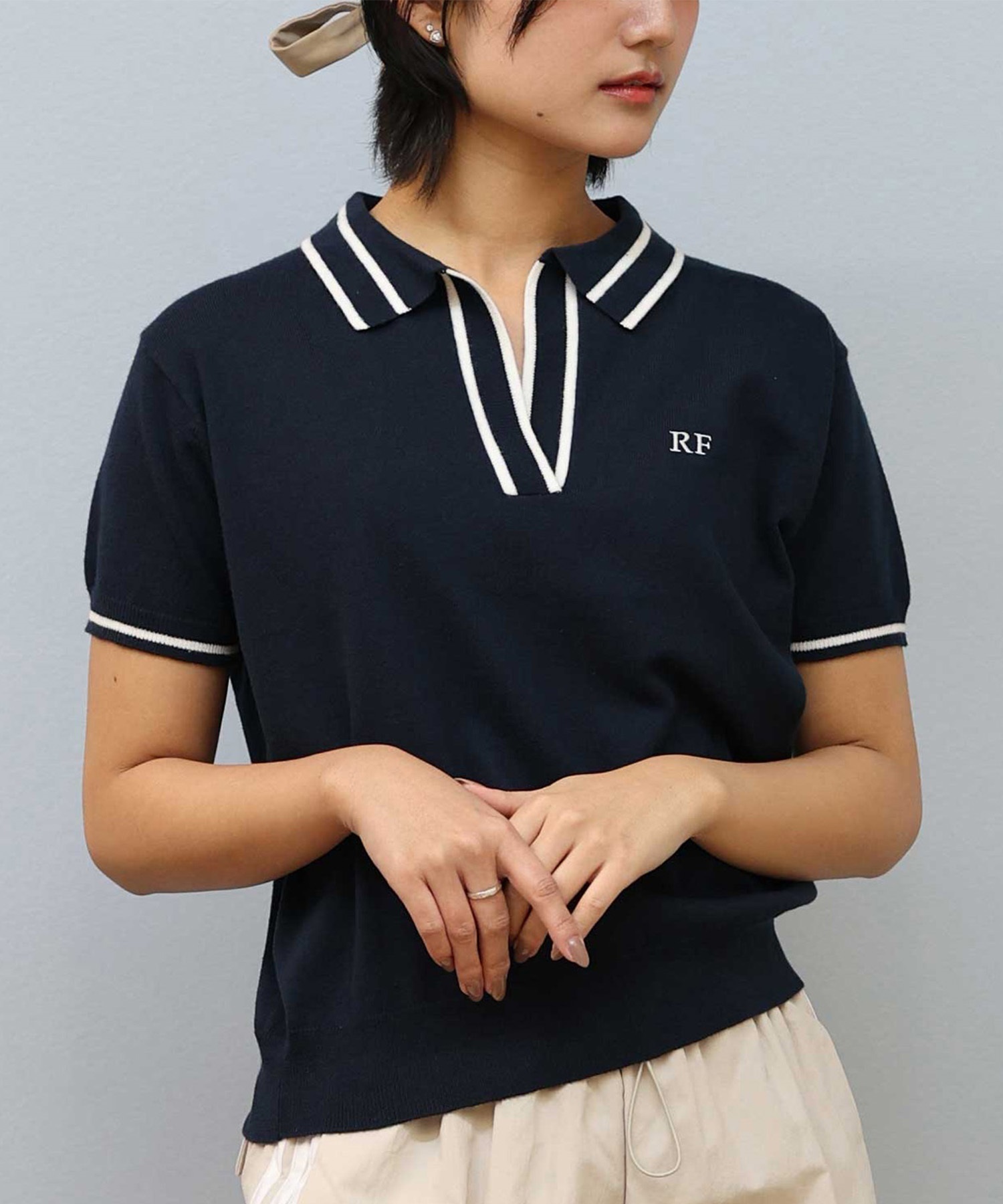 RIKKA FEMME/リッカファム ニットポロシャツ RF25SS18 ポロシャツ