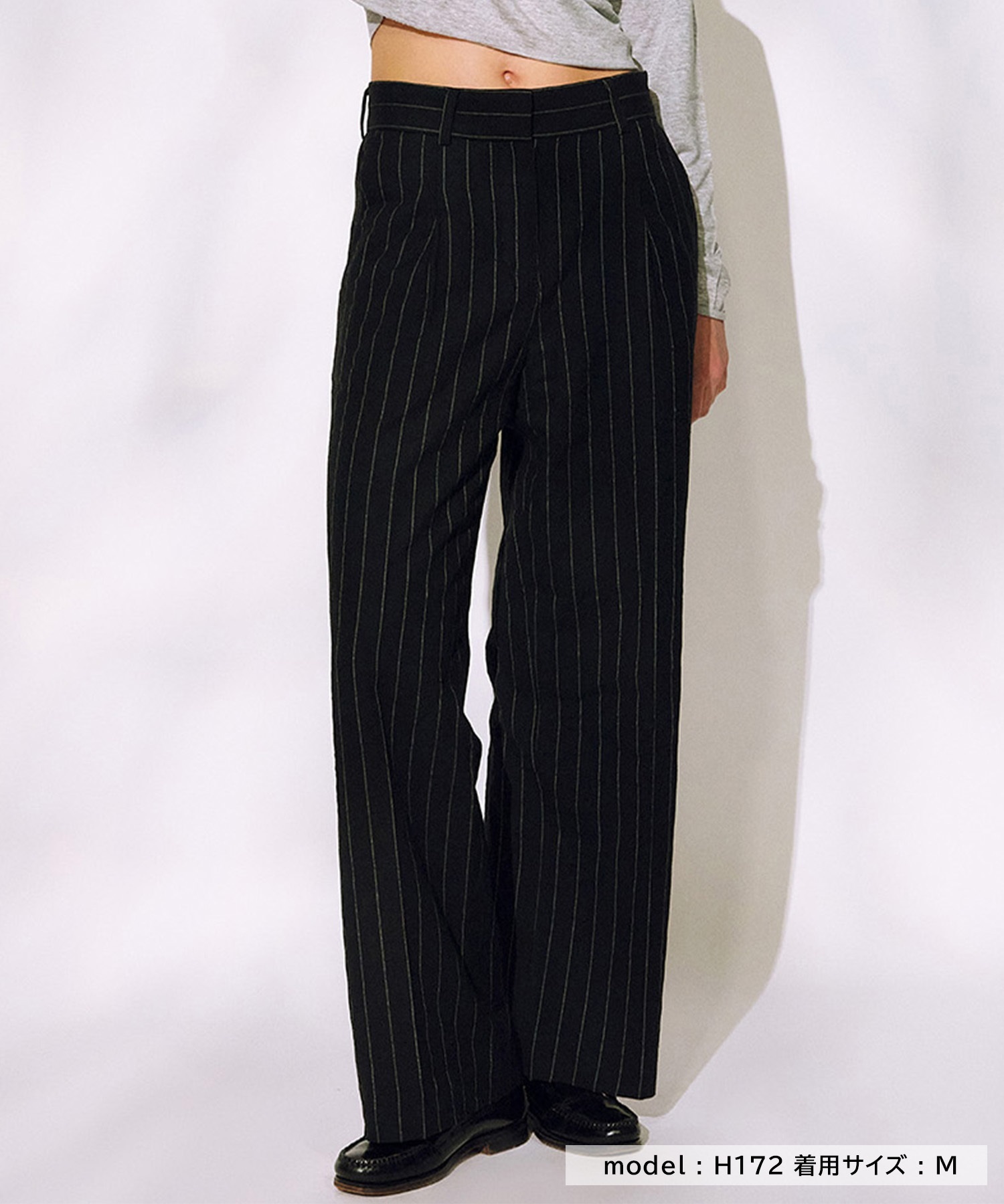 RIKKA FEMME リッカファム ストライプ ストレートパンツ ボトムス RF25SS02(IVO-SM)