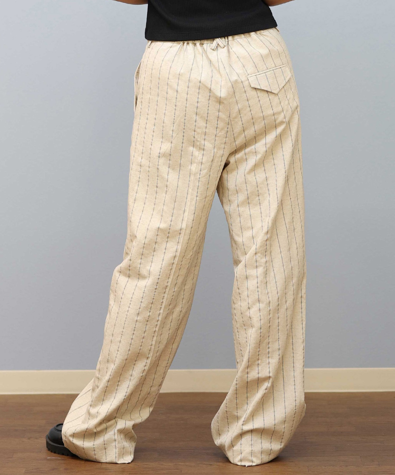RIKKA FEMME リッカファム ストライプ ストレートパンツ ボトムス RF25SS02(IVO-SM)