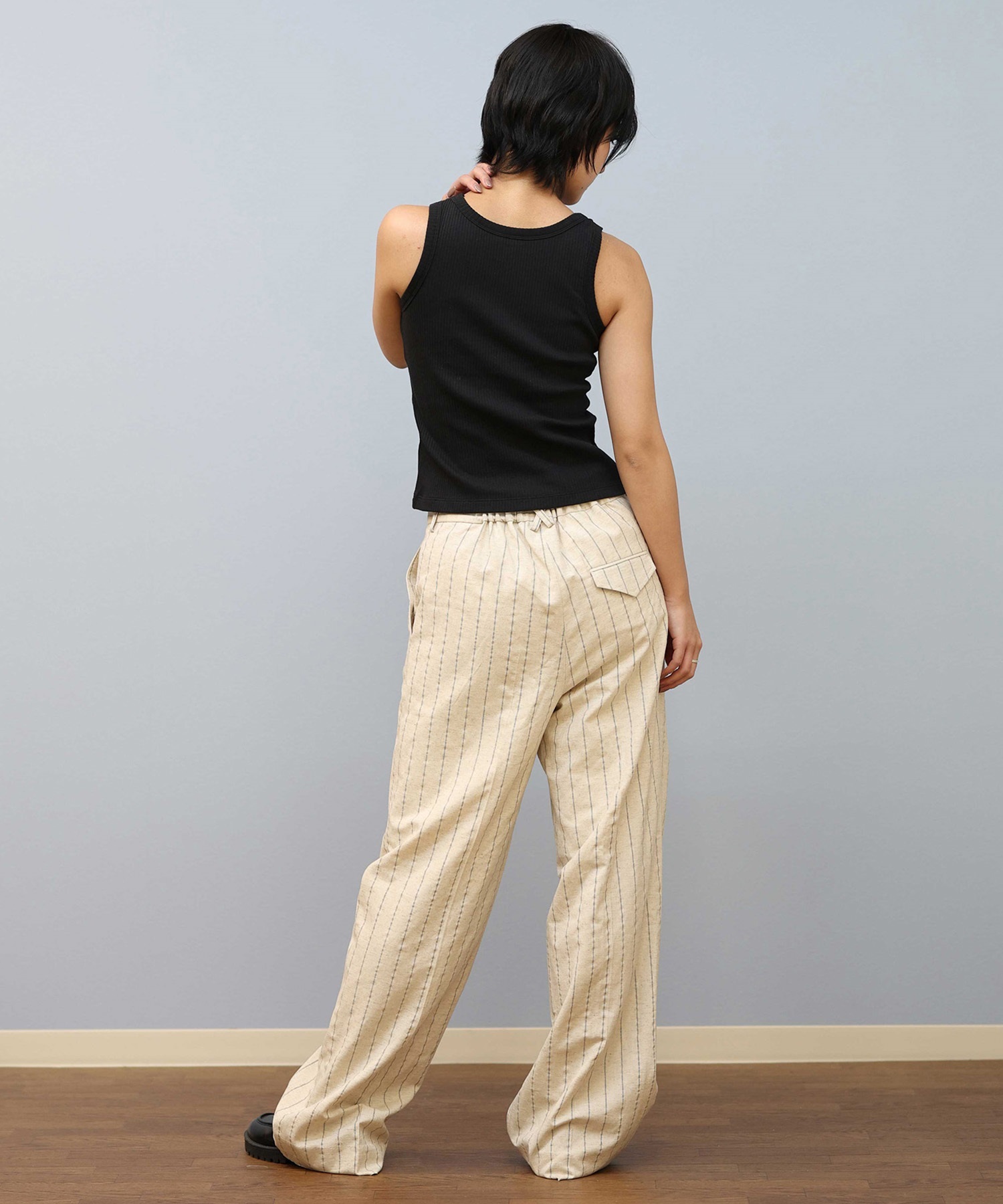 RIKKA FEMME リッカファム ストライプ ストレートパンツ ボトムス RF25SS02(IVO-SM)