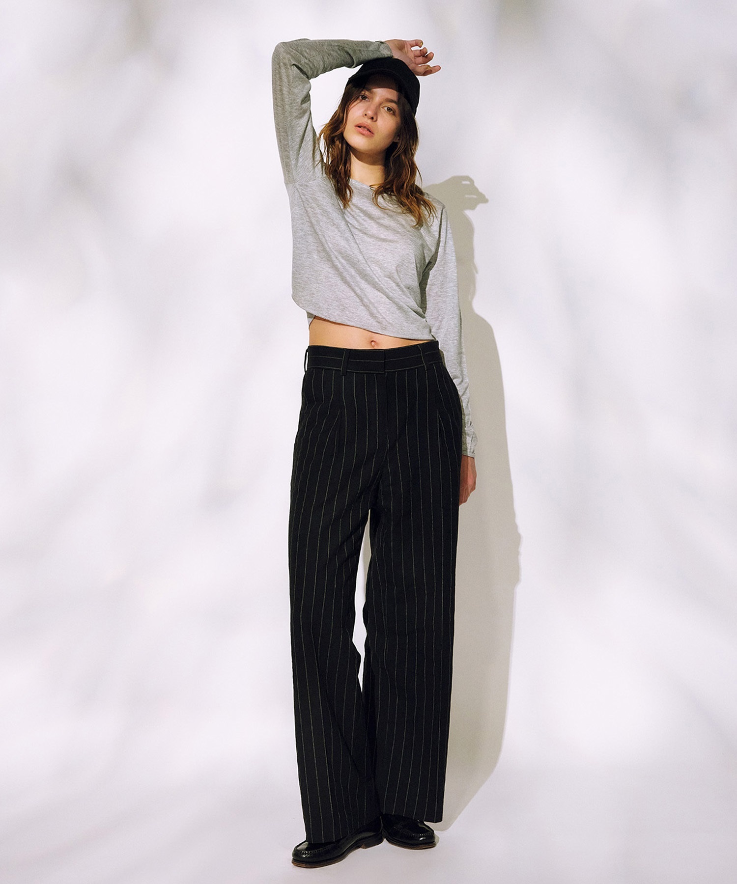 RIKKA FEMME リッカファム ストライプ ストレートパンツ ボトムス RF25SS02(IVO-SM)