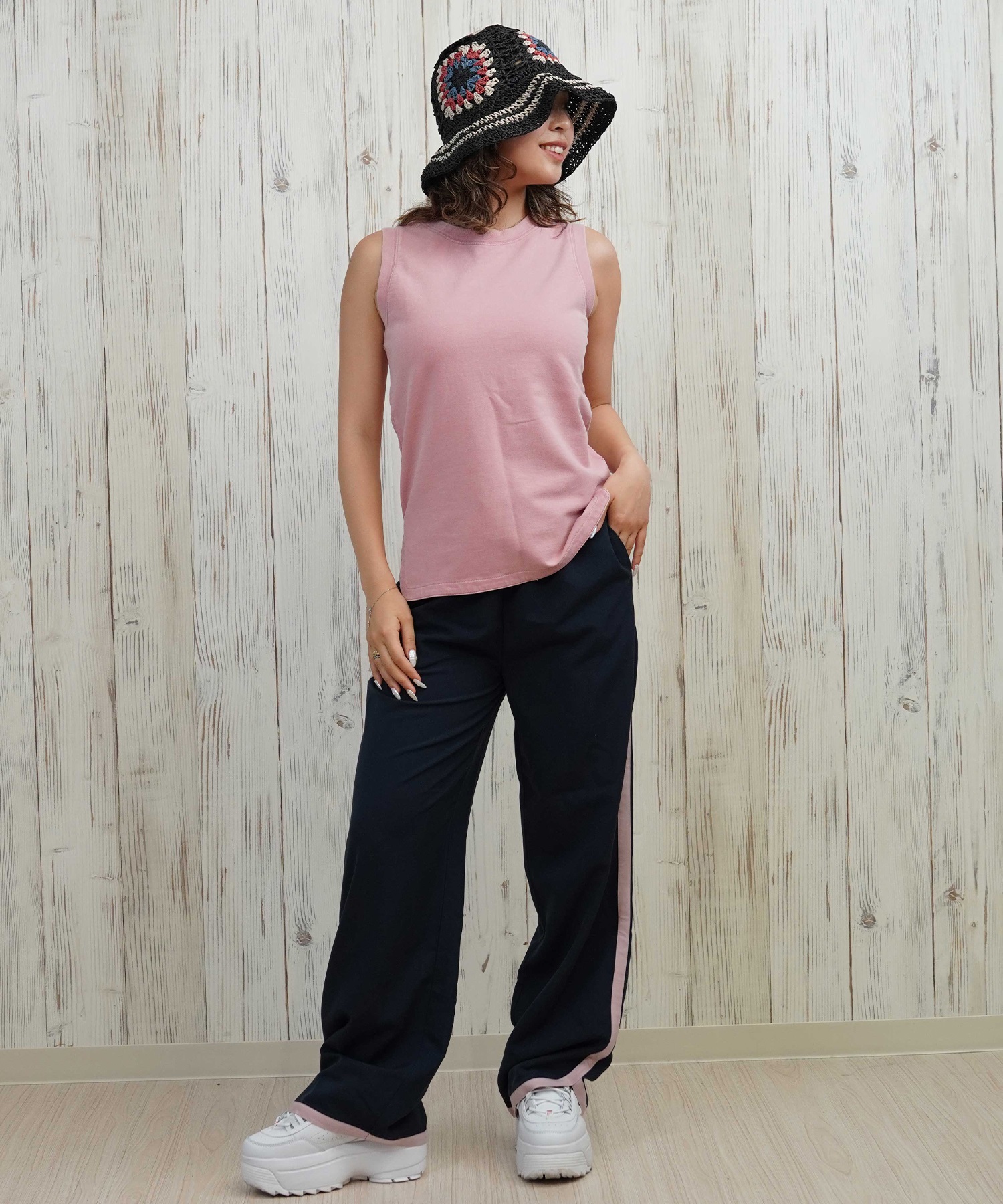 RIKKA FEMME リッカファム ロングパンツ レディース イージーパンツ サイドライン  RF25HS06(LBG-SM)