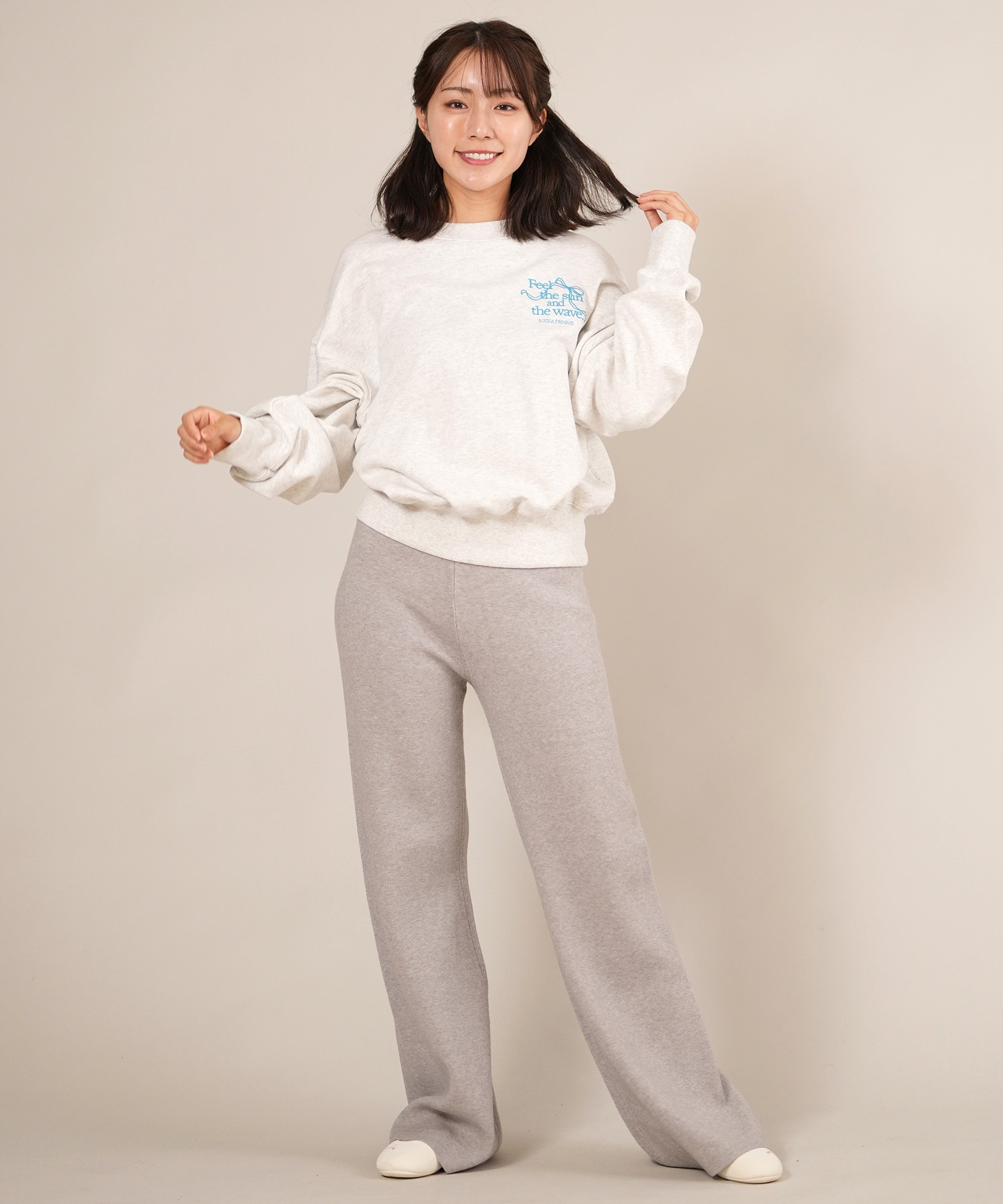 RIKKA FEMME リッカファム ロングパンツ ニットリブパンツ レディース ロンパン セットアップ対応 RF25FW14(GRY-FREE)