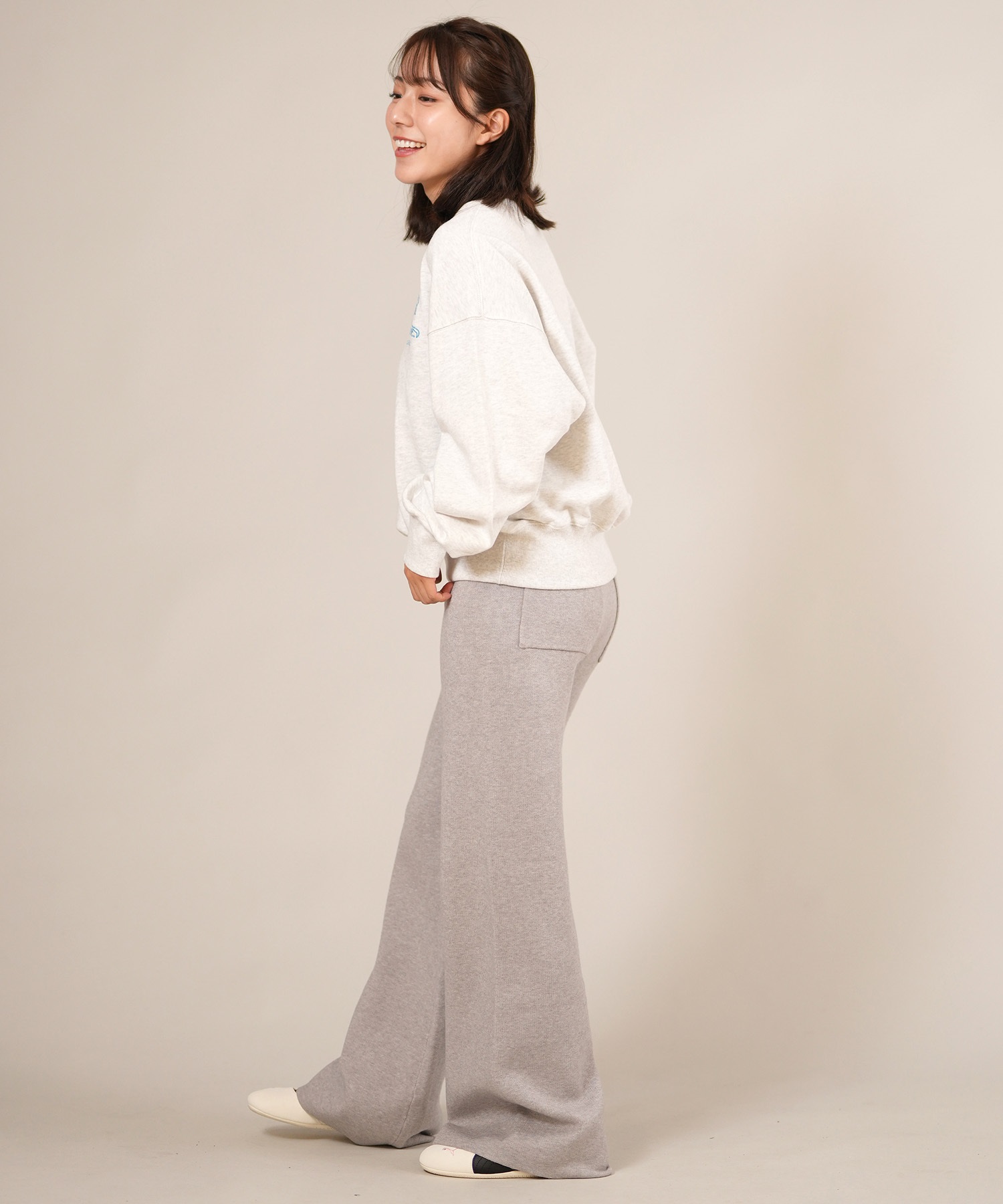 RIKKA FEMME リッカファム ロングパンツ ニットリブパンツ レディース ロンパン セットアップ対応 RF25FW14(GRY-FREE)