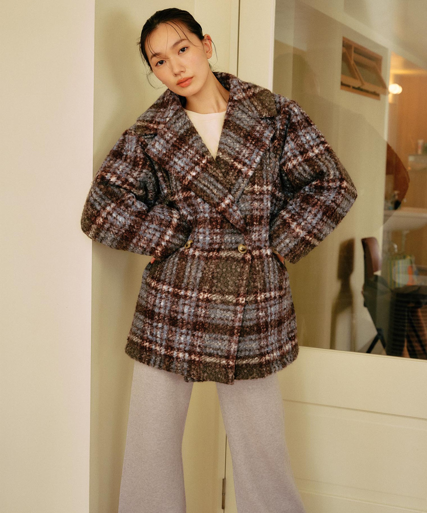 RIKKA FEMME リッカファム ロングパンツ ニットリブパンツ レディース ロンパン セットアップ対応 RF25FW14(GRY-FREE)