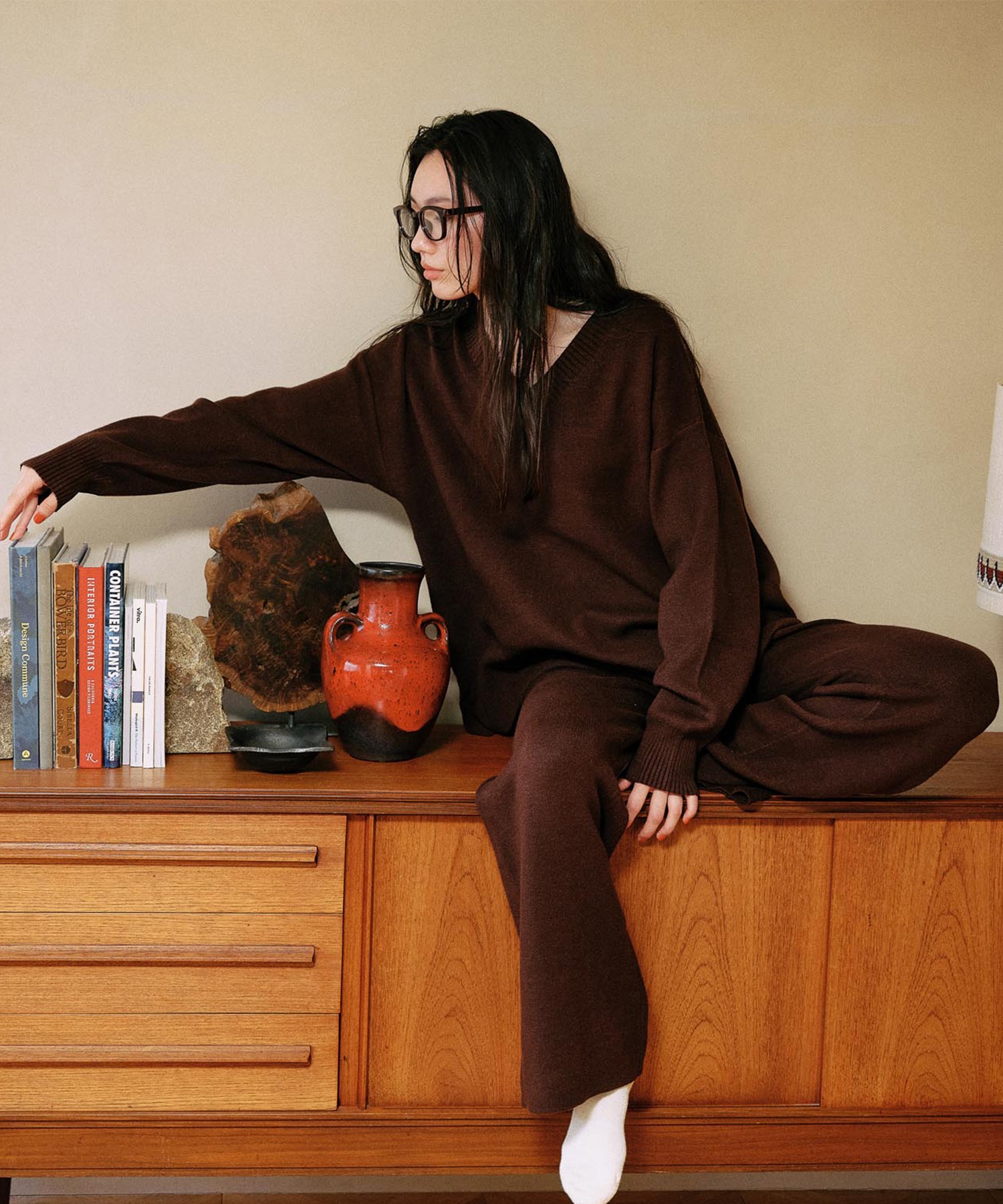 RIKKA FEMME リッカファム ロングパンツ ニットリブパンツ レディース ロンパン セットアップ対応 RF25FW14(GRY-FREE)