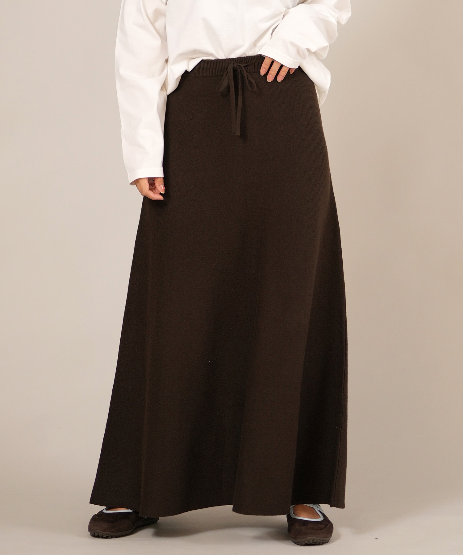 RIKKA FEMME リッカファム ロングスカート レディース リブニットスカート セットアップ対応 RF25FW15(GRY-FREE)