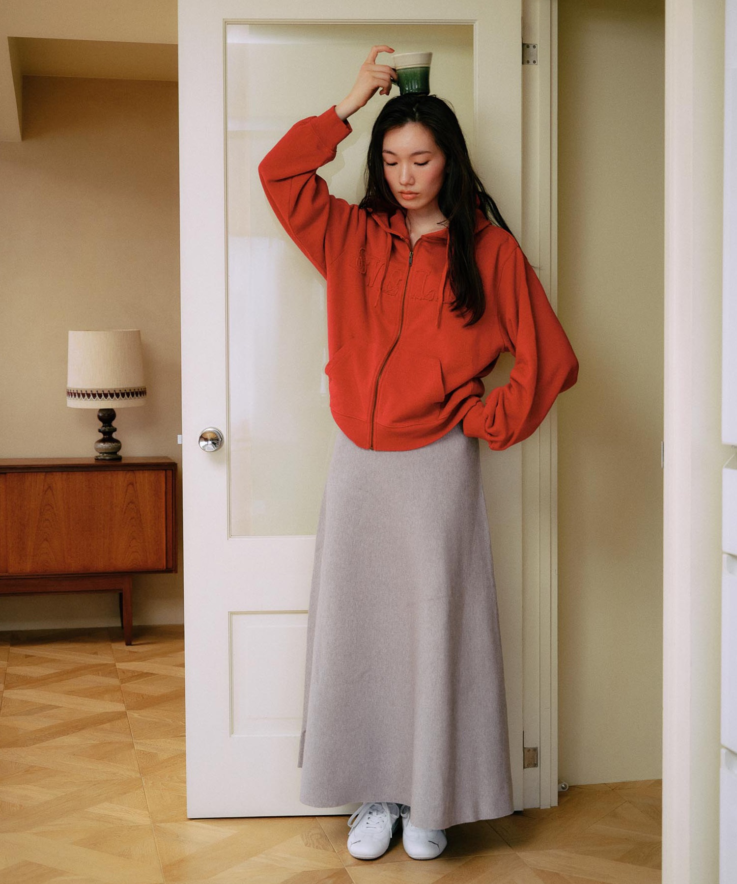 RIKKA FEMME リッカファム ロングスカート レディース リブニットスカート セットアップ対応 RF25FW15(GRY-FREE)