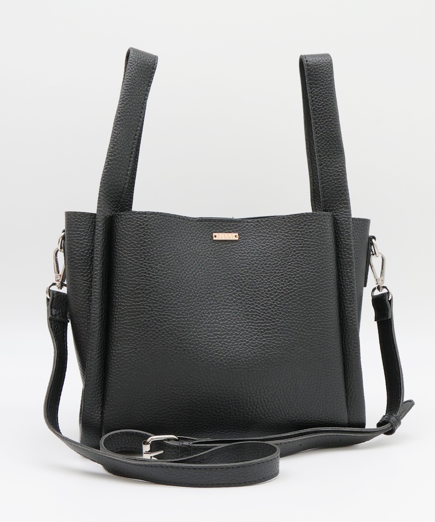 RIKKA FEMME リッカファム ショルダーバッグ 2WAY シンプル ポーチ付き2wayPUトート RFAC25FW08(BLK-FREE)