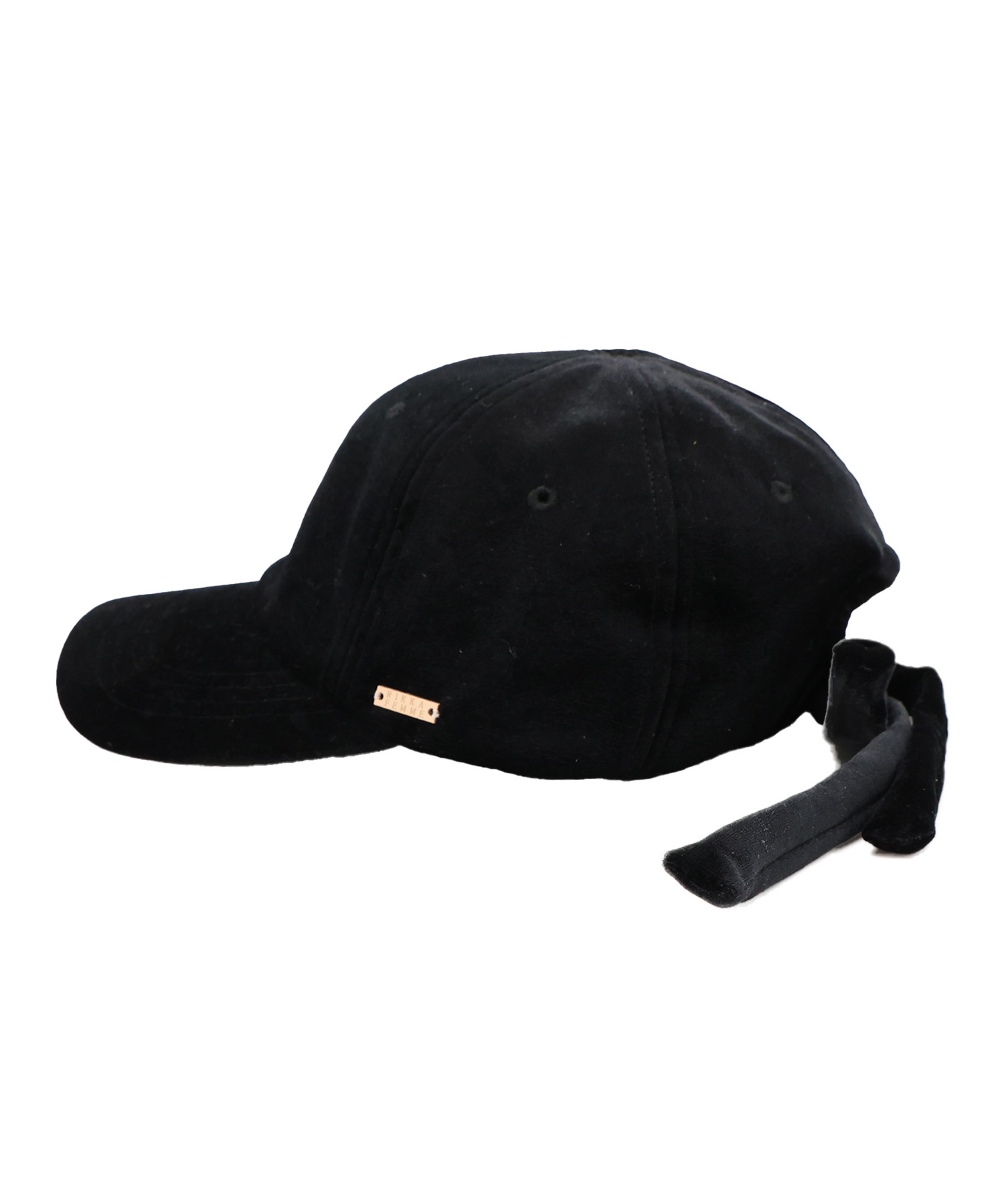 RIKKA FEMME リッカファム キャップ 帽子 リボン ベロア素材 フリーサイズ RFAC25FW01(BLK-FREE)