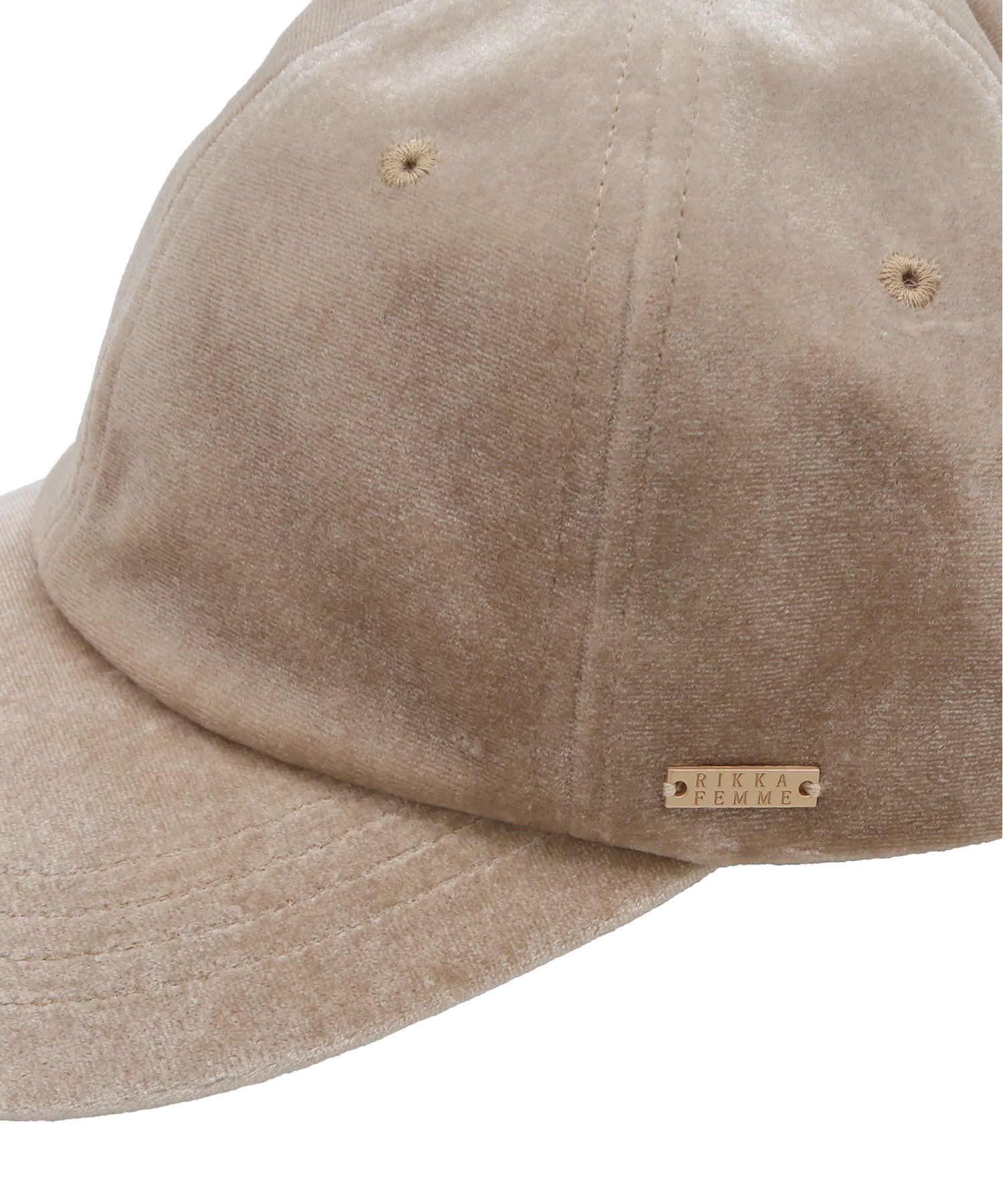 RIKKA FEMME リッカファム キャップ 帽子 リボン ベロア素材 フリーサイズ RFAC25FW01(BLK-FREE)