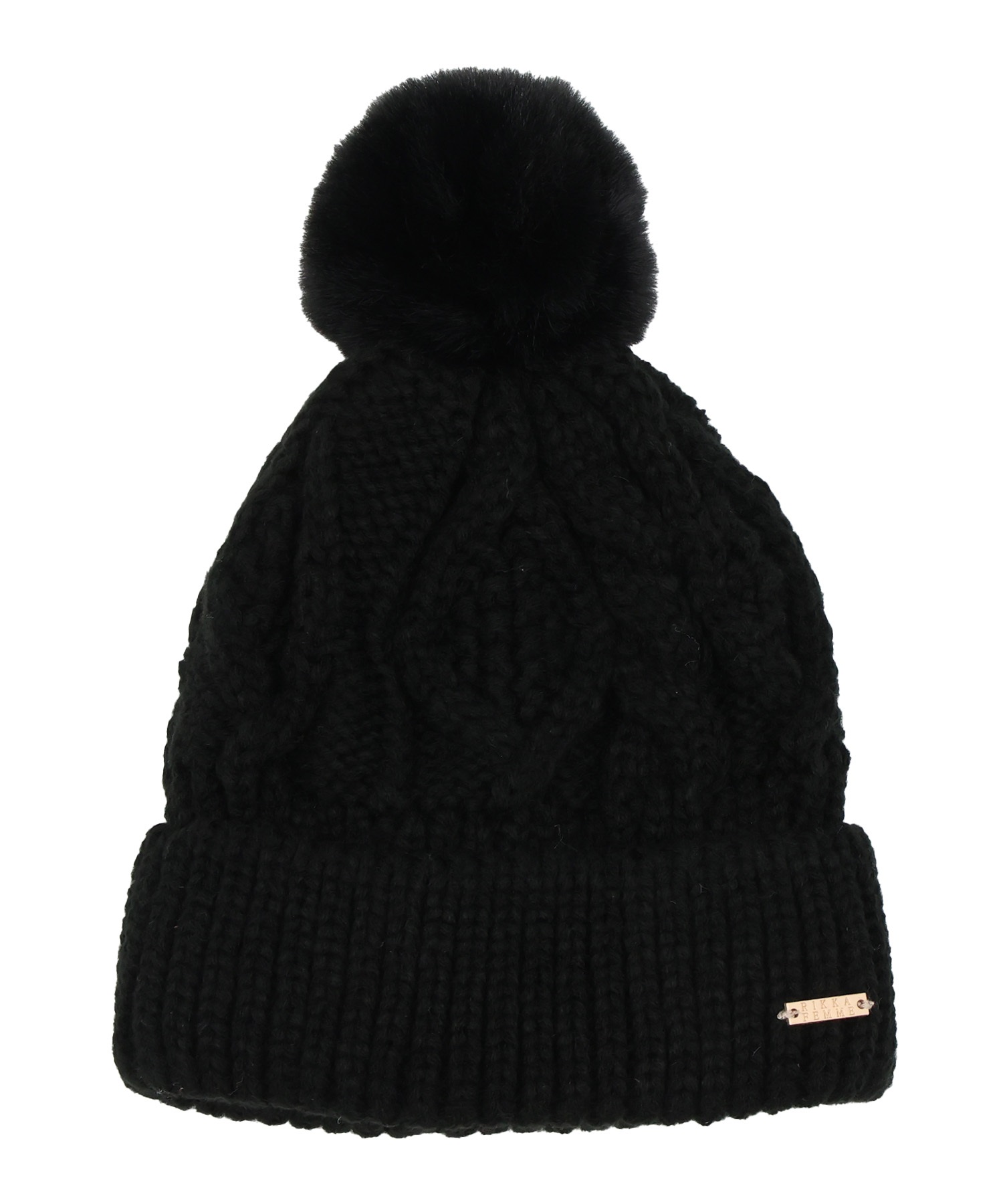 RIKKA FEMME リッカファム ビーニー 帽子 ニット帽 ニットキャップ ケーブル編み ポンポン RFAC25FW02(IVO-FREE)