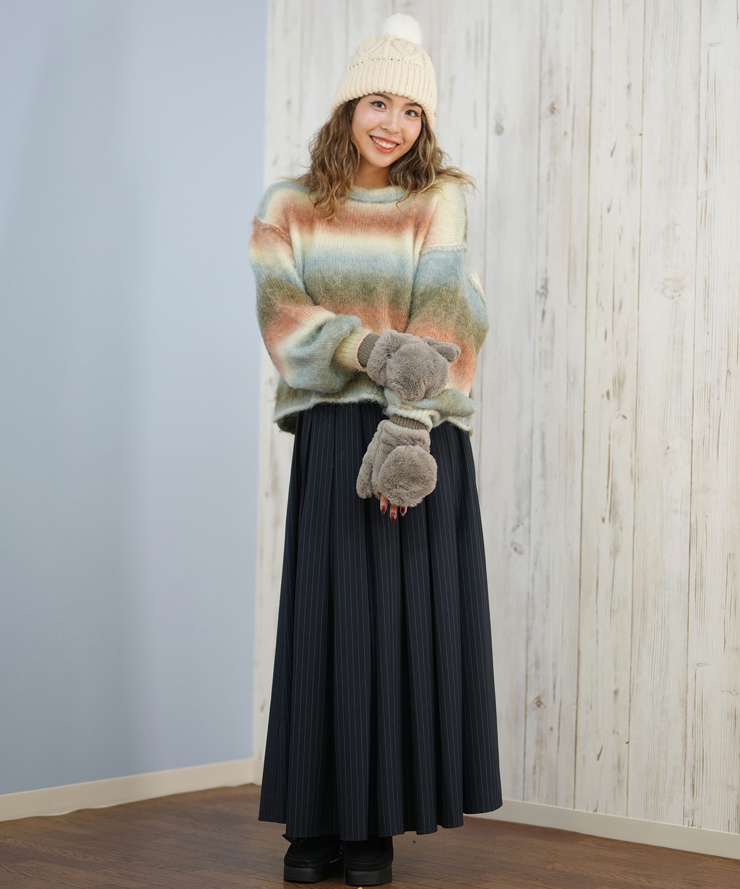 RIKKA FEMME リッカファム 手袋 2Way ファーミトン RFAC25FW04(CGY-FREE)