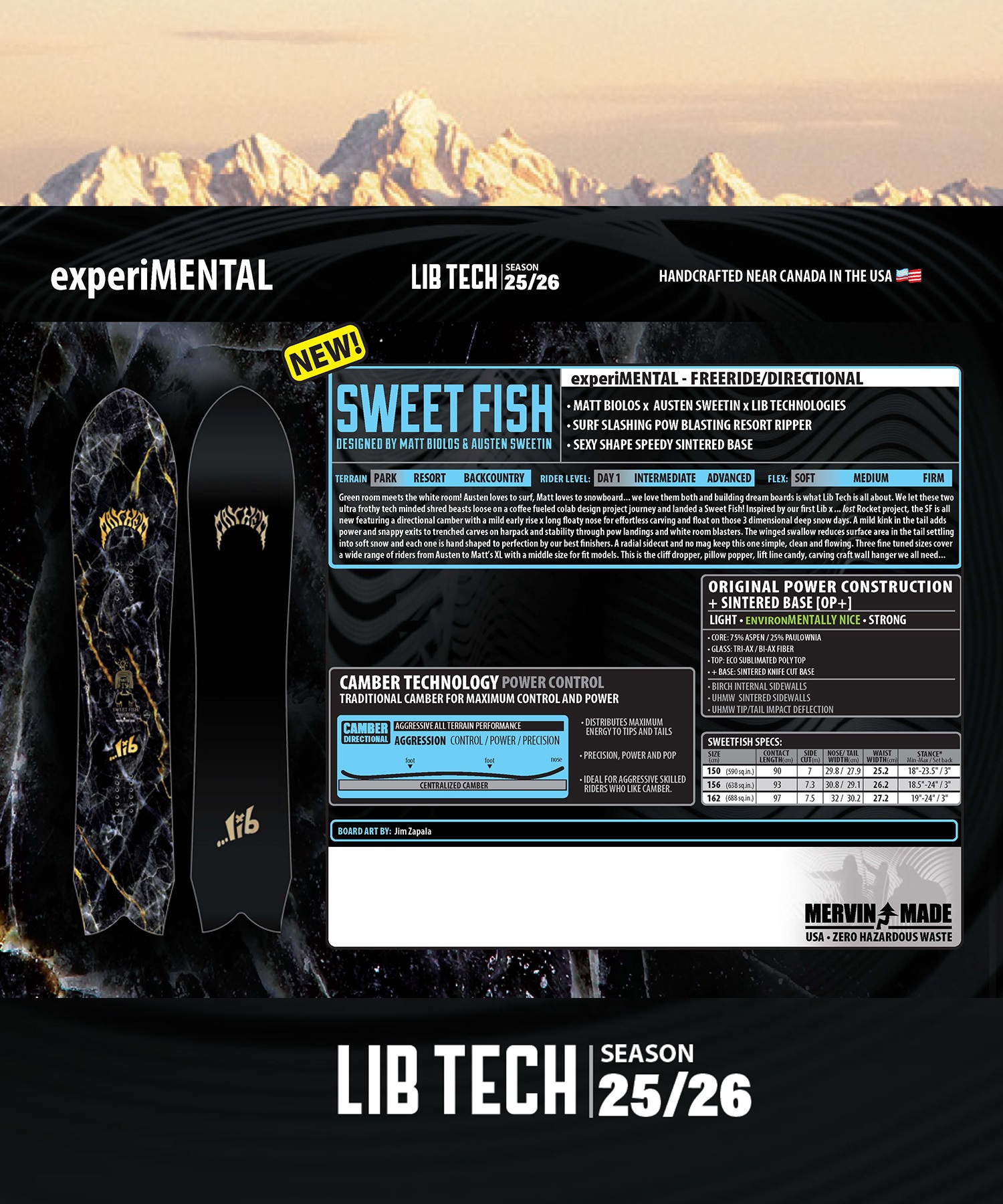 【早期購入】 LIBTECH リブテック スノーボード 板 メンズ SWEET FISH ムラサキスポーツ 25-26モデル MM A31(BK/GD-150cm)